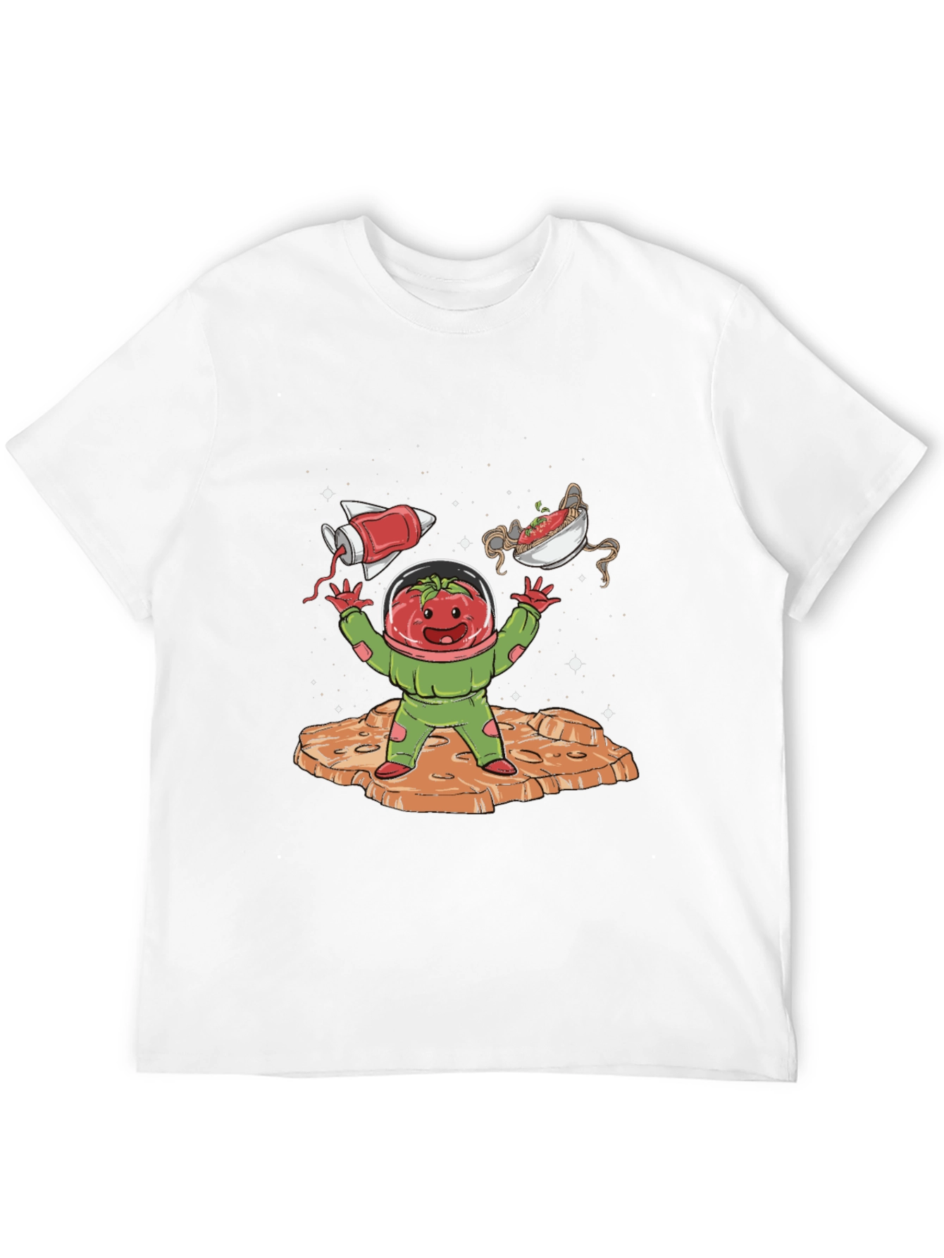 Tomato Astronaut Graphic Tee - Space Foodie Shirt