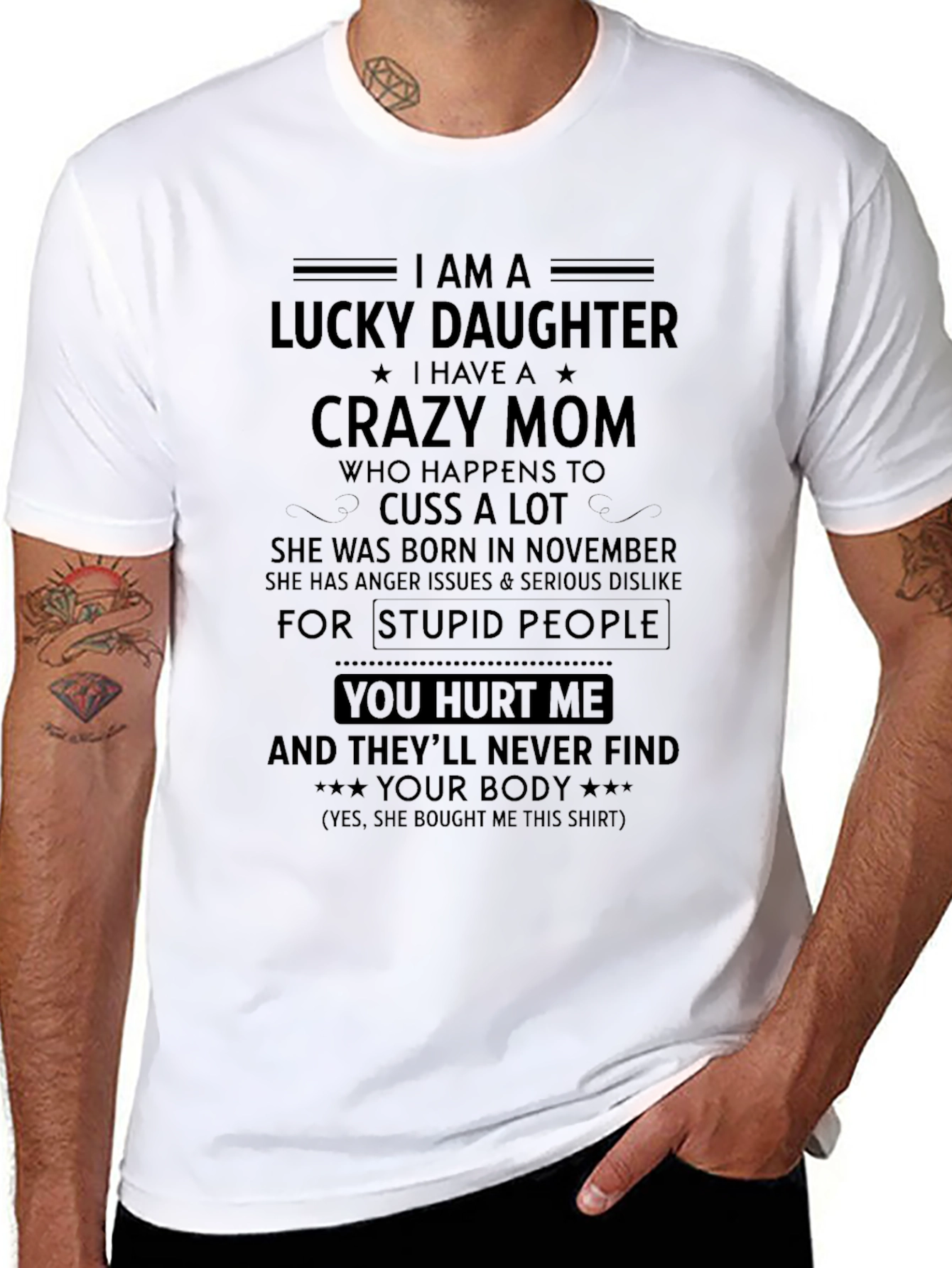 Lucky Daughter Crazy Mom T-Shirt
