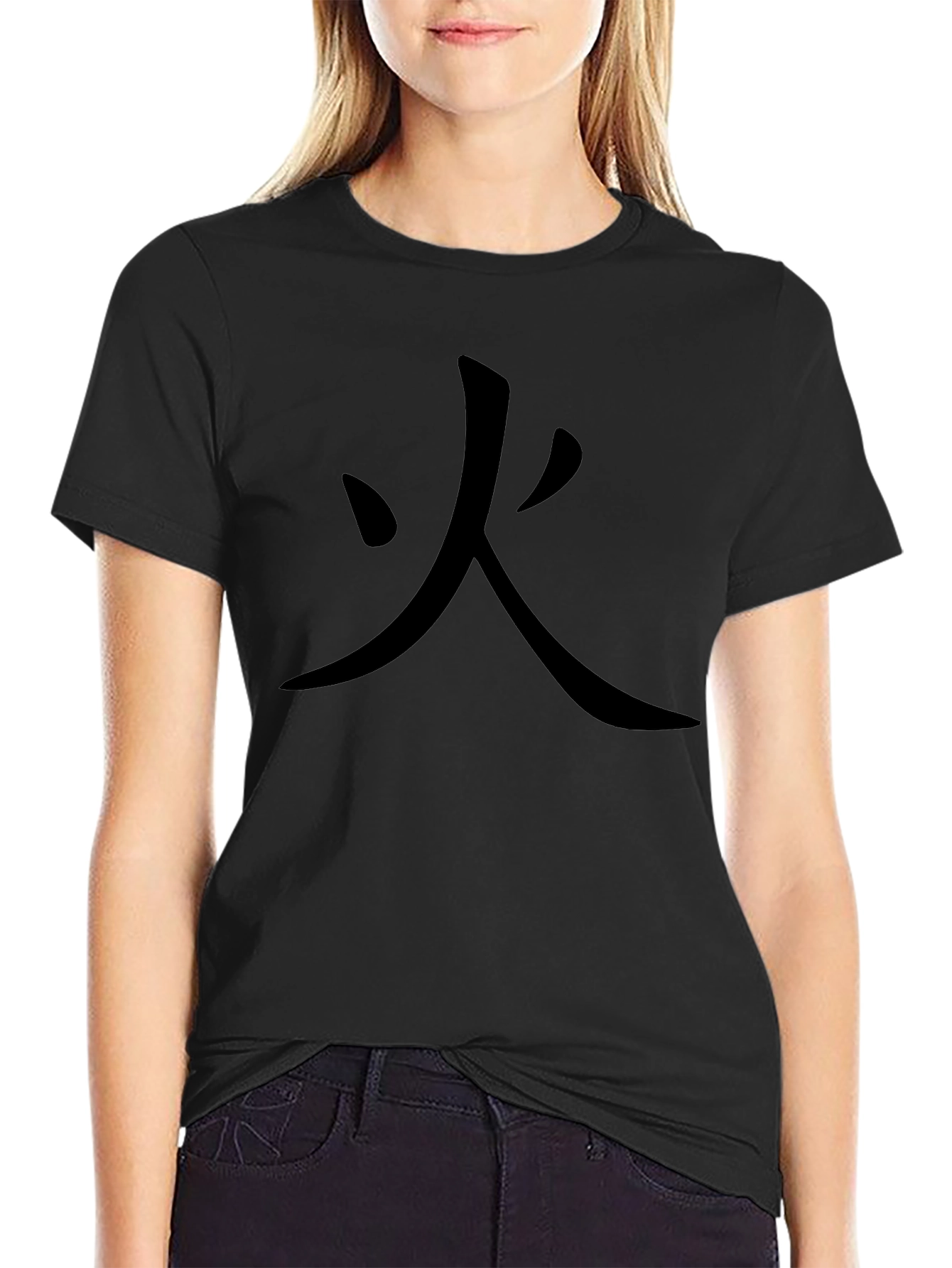 Fire Kanji Black T-Shirt - Japanese Inspired Design