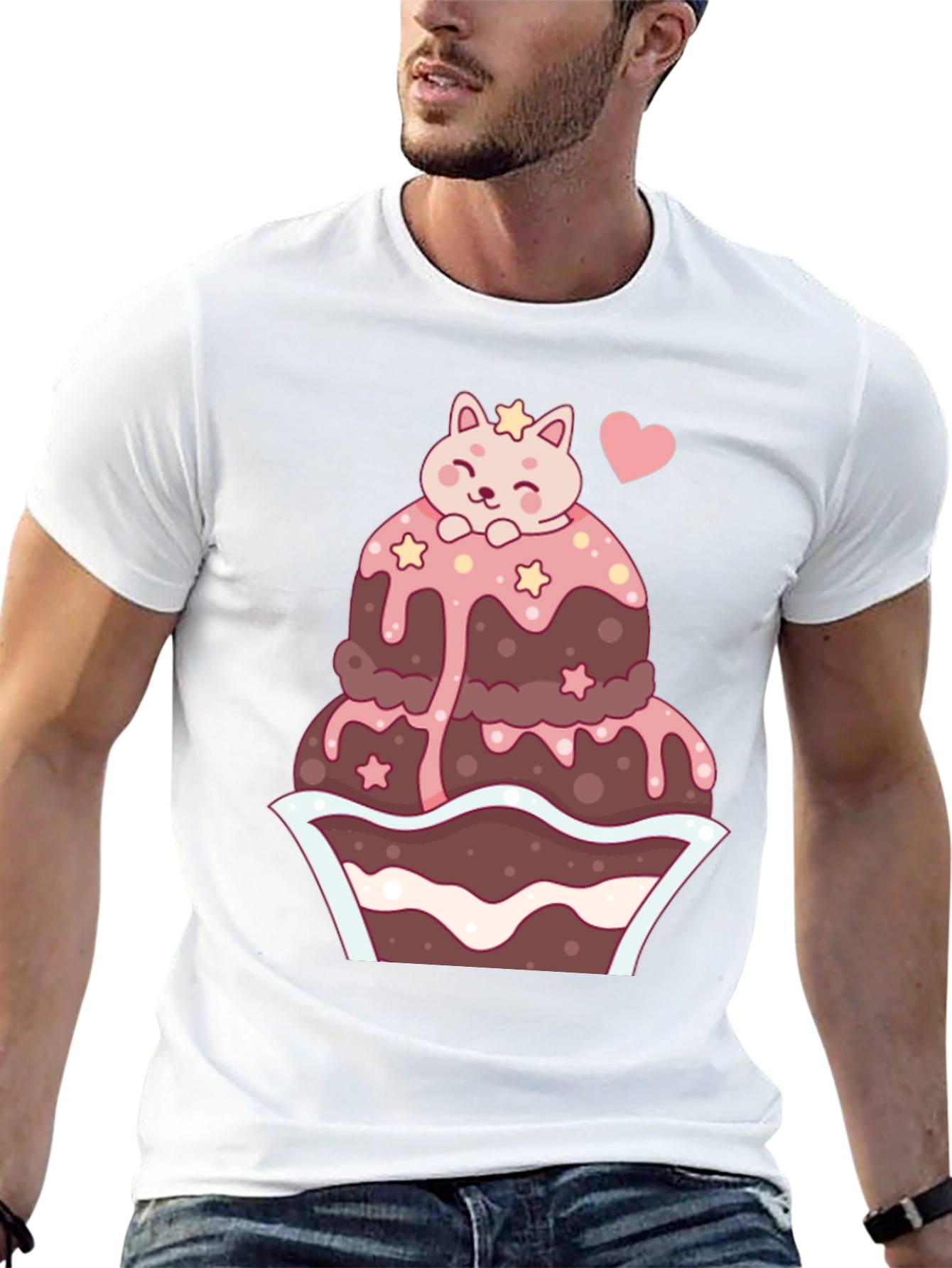 Cute Cat Cupcake Graphic Tee - Kawaii Style