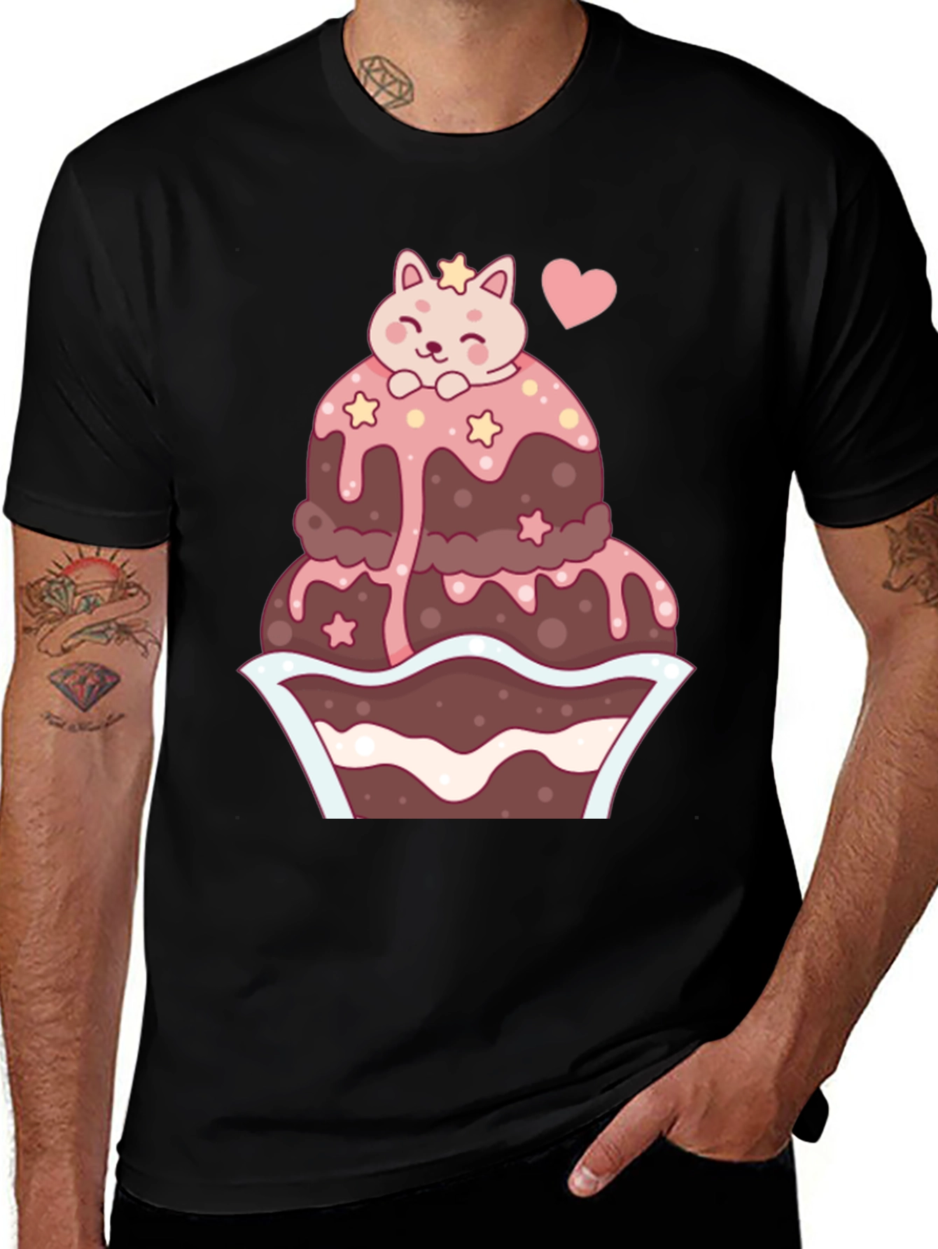 Cute Cat Cupcake Graphic Tee - Kawaii Style