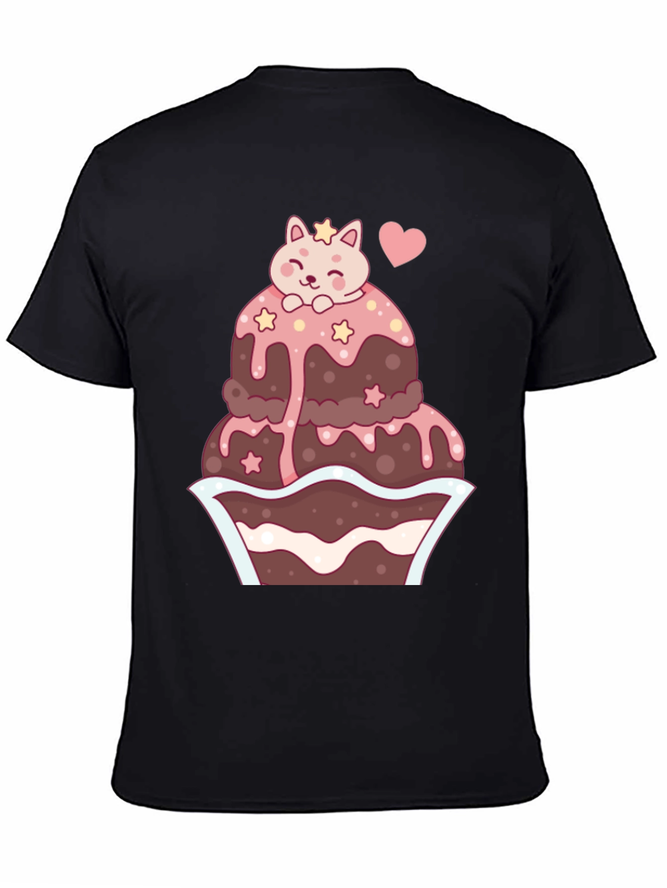 Cute Cat Cupcake Graphic Tee - Kawaii Style