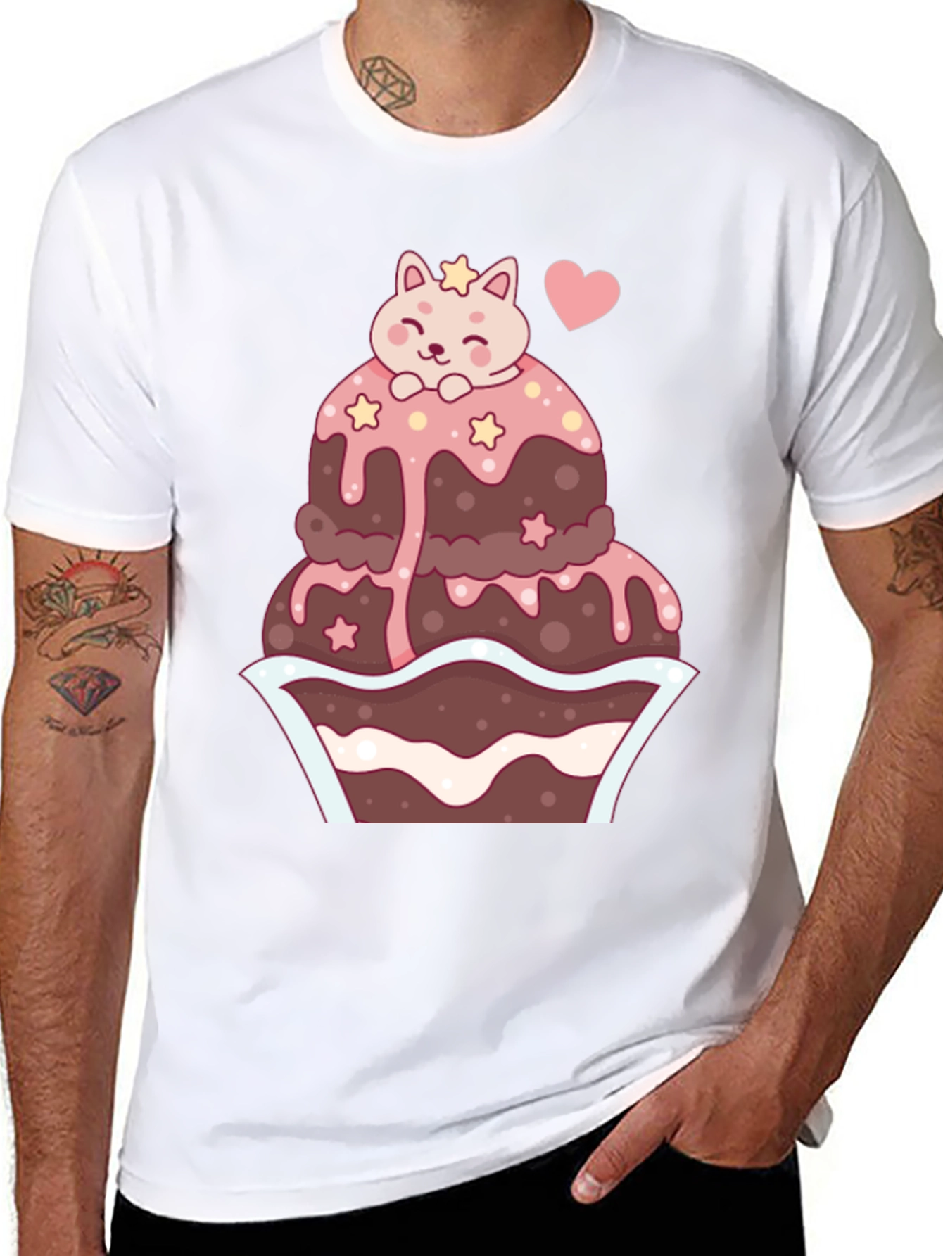 Cute Cat Cupcake Graphic Tee - Kawaii Style