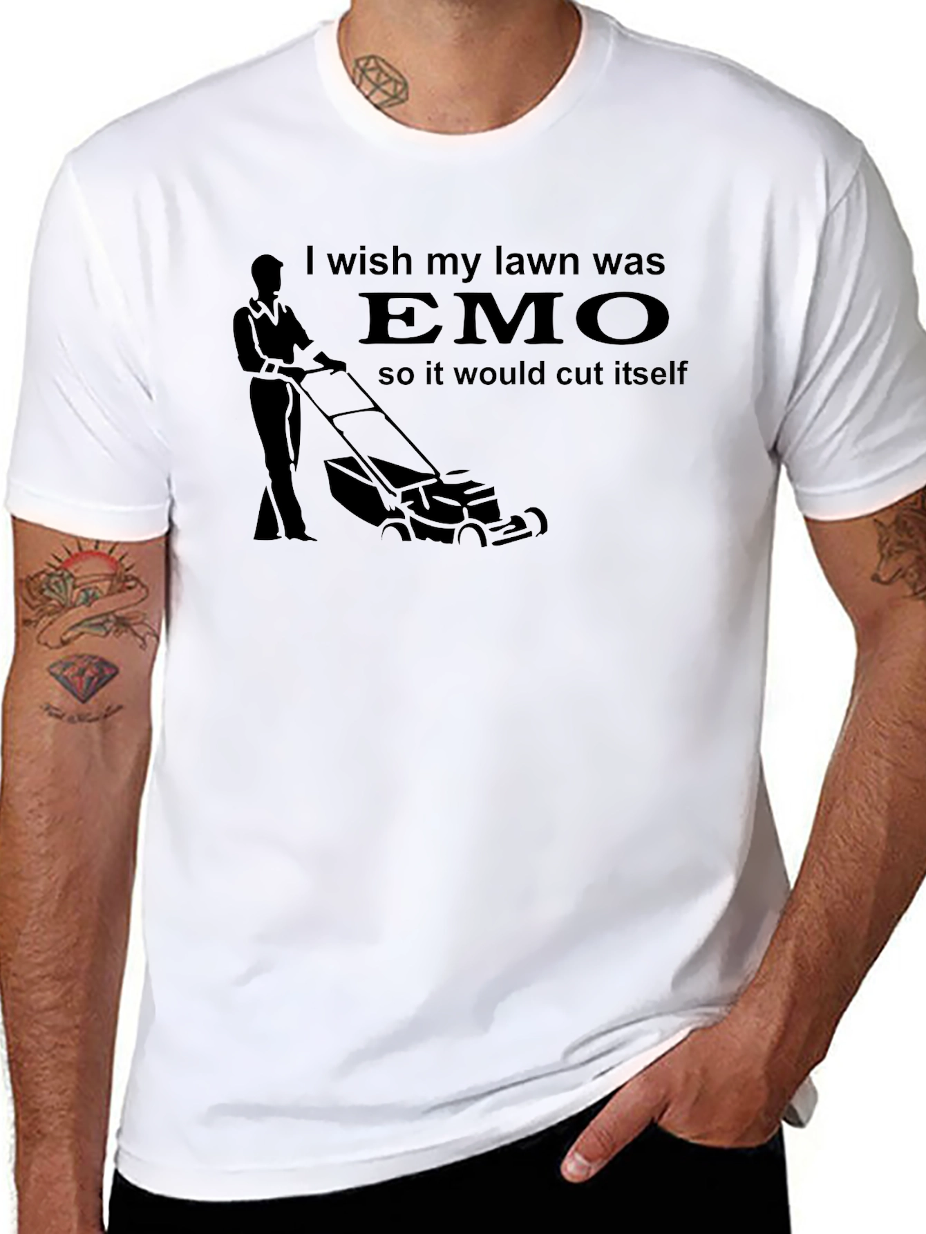 Emo Lawn T-Shirt - Funny Graphic Tee