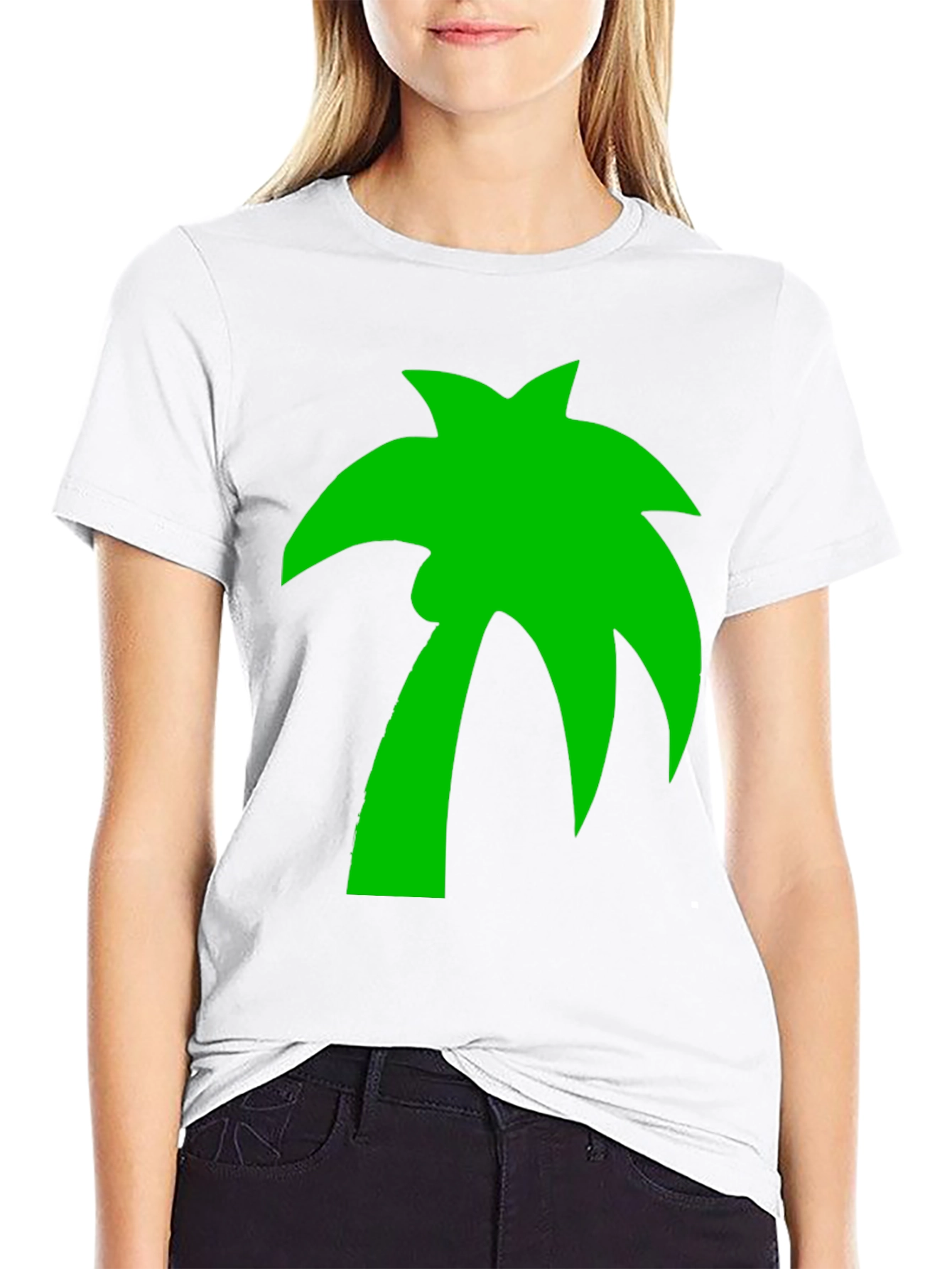 Tropical Palm Tree Graphic Tee - Black