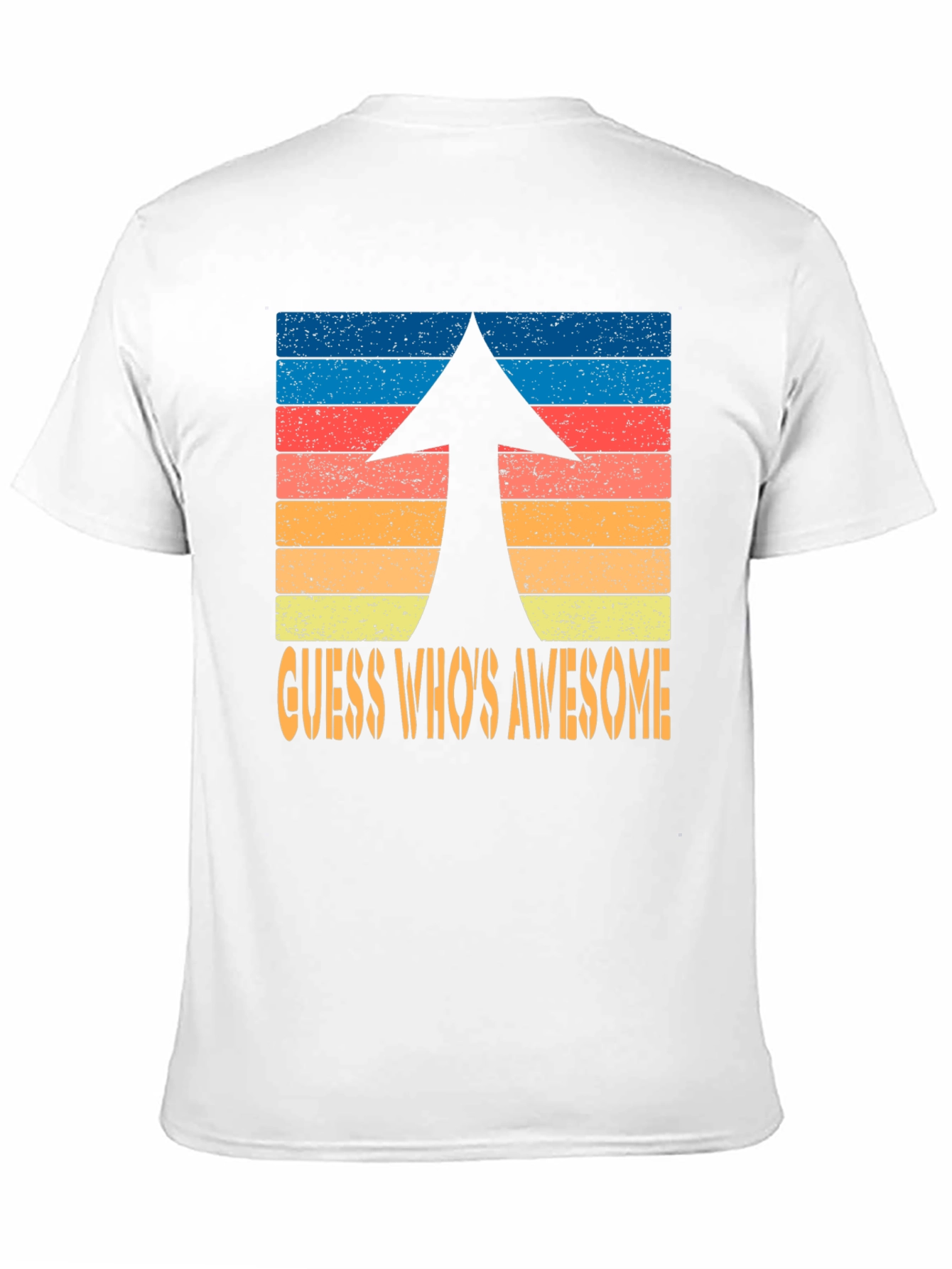 Guess Whos Awesome Retro Arrow Graphic T-Shirt