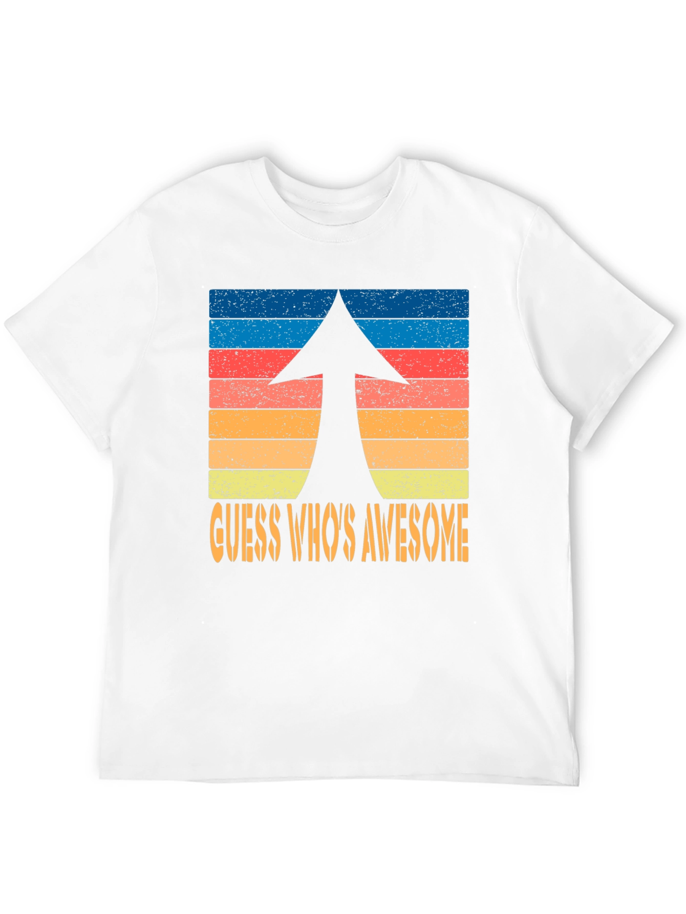 Guess Whos Awesome Retro Arrow Graphic T-Shirt