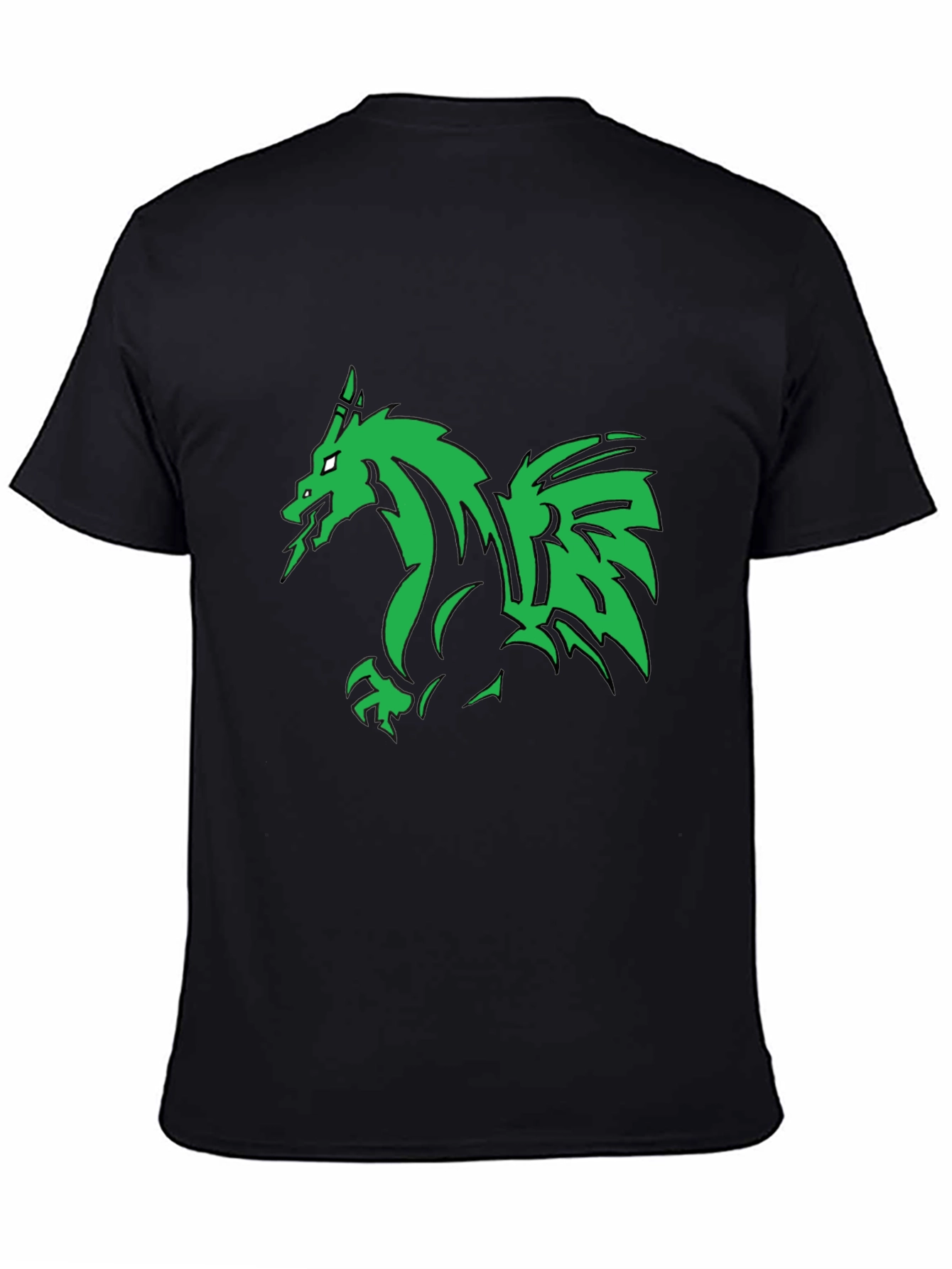 Green Dragon Graphic Black T-Shirt