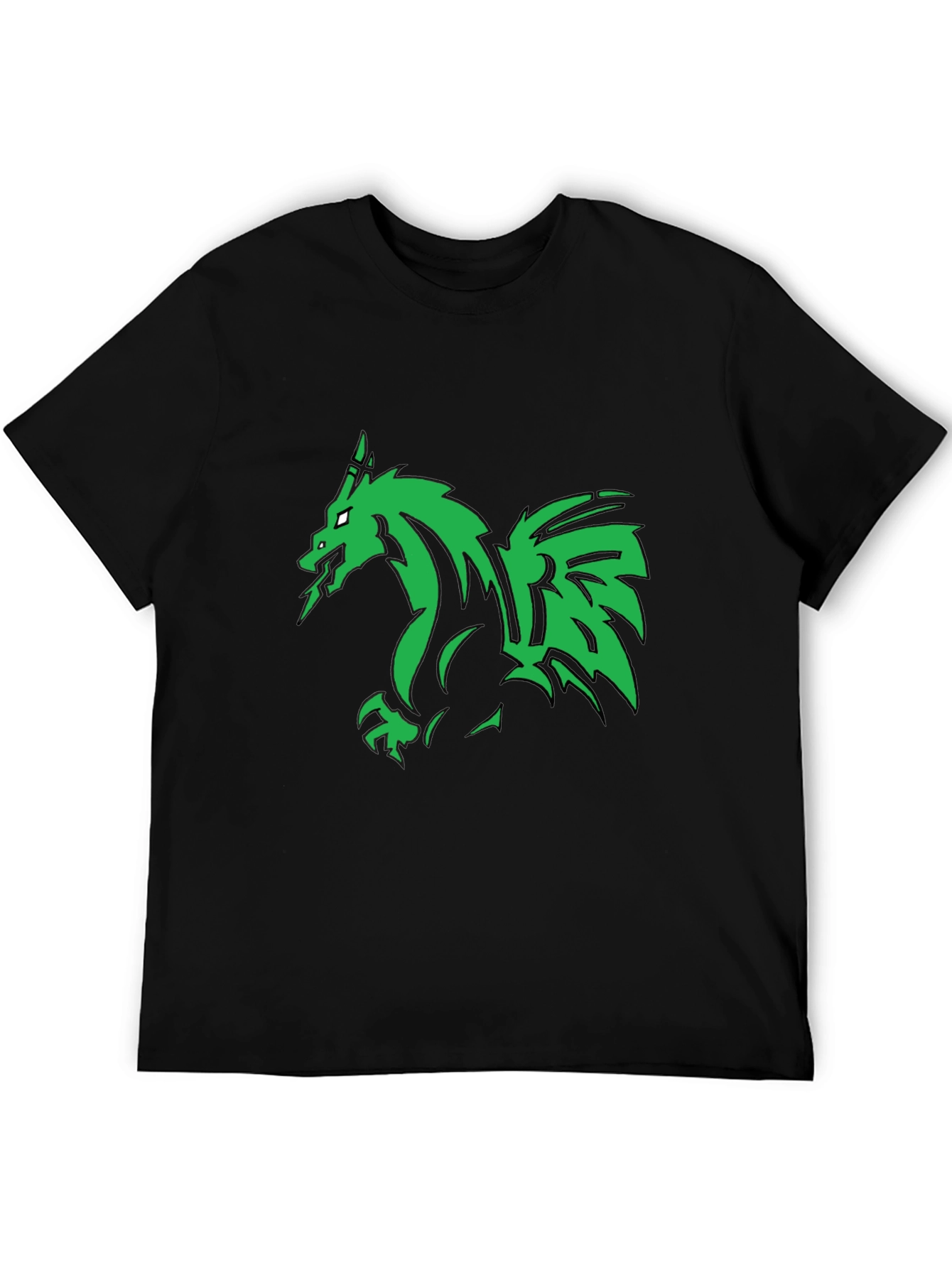 Green Dragon Graphic Black T-Shirt