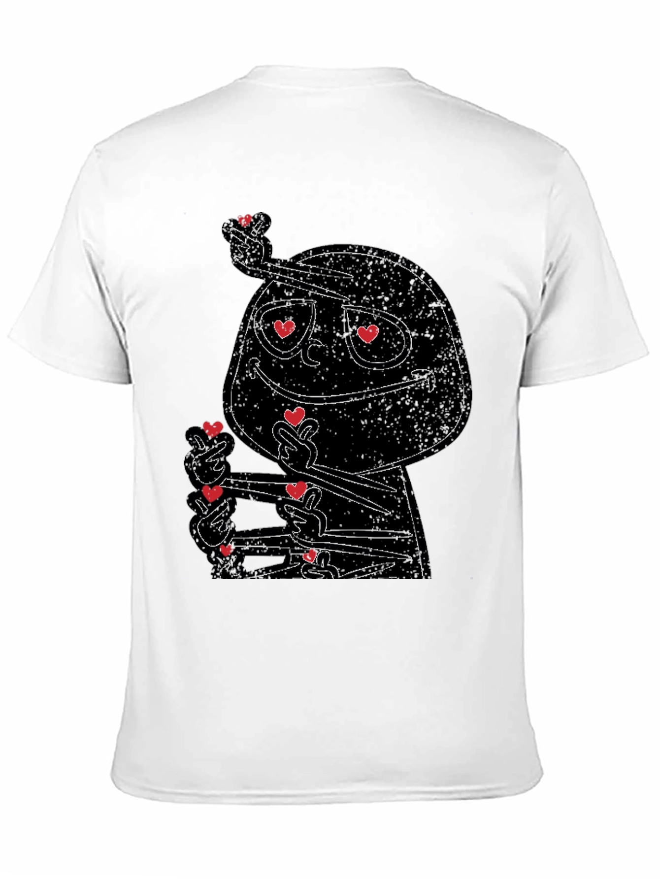 Love Heart Finger Gesture Graphic Tee - Black