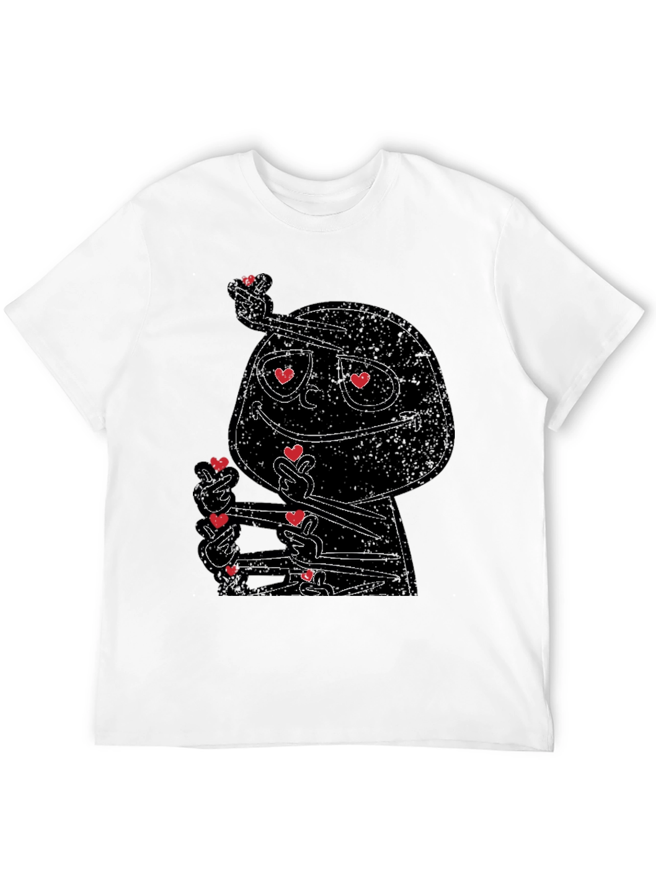 Love Heart Finger Gesture Graphic Tee - Black