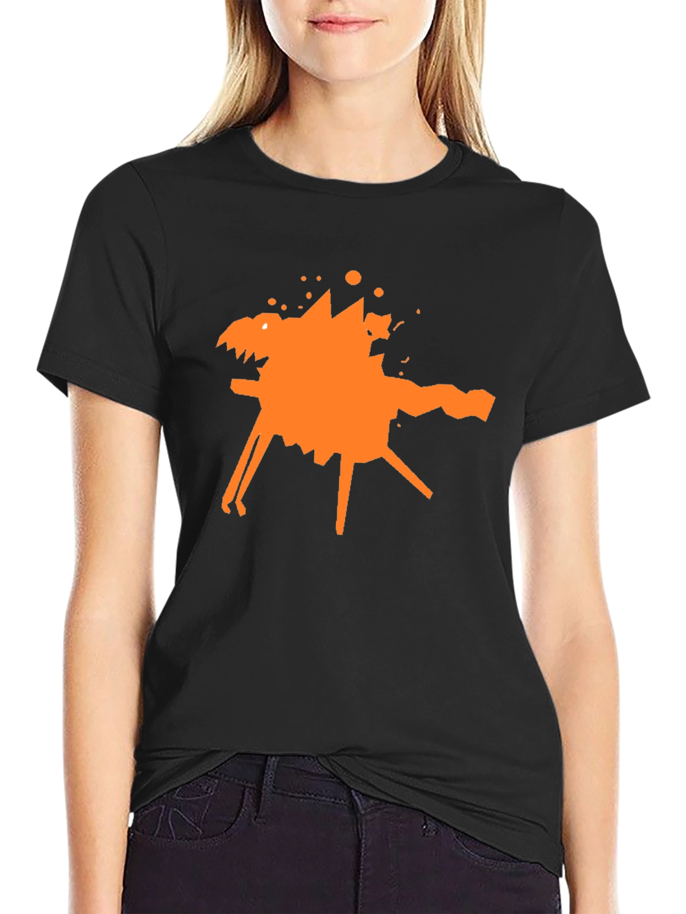 Abstract Graphic Tee - Stylish Black Cotton T-Shirt