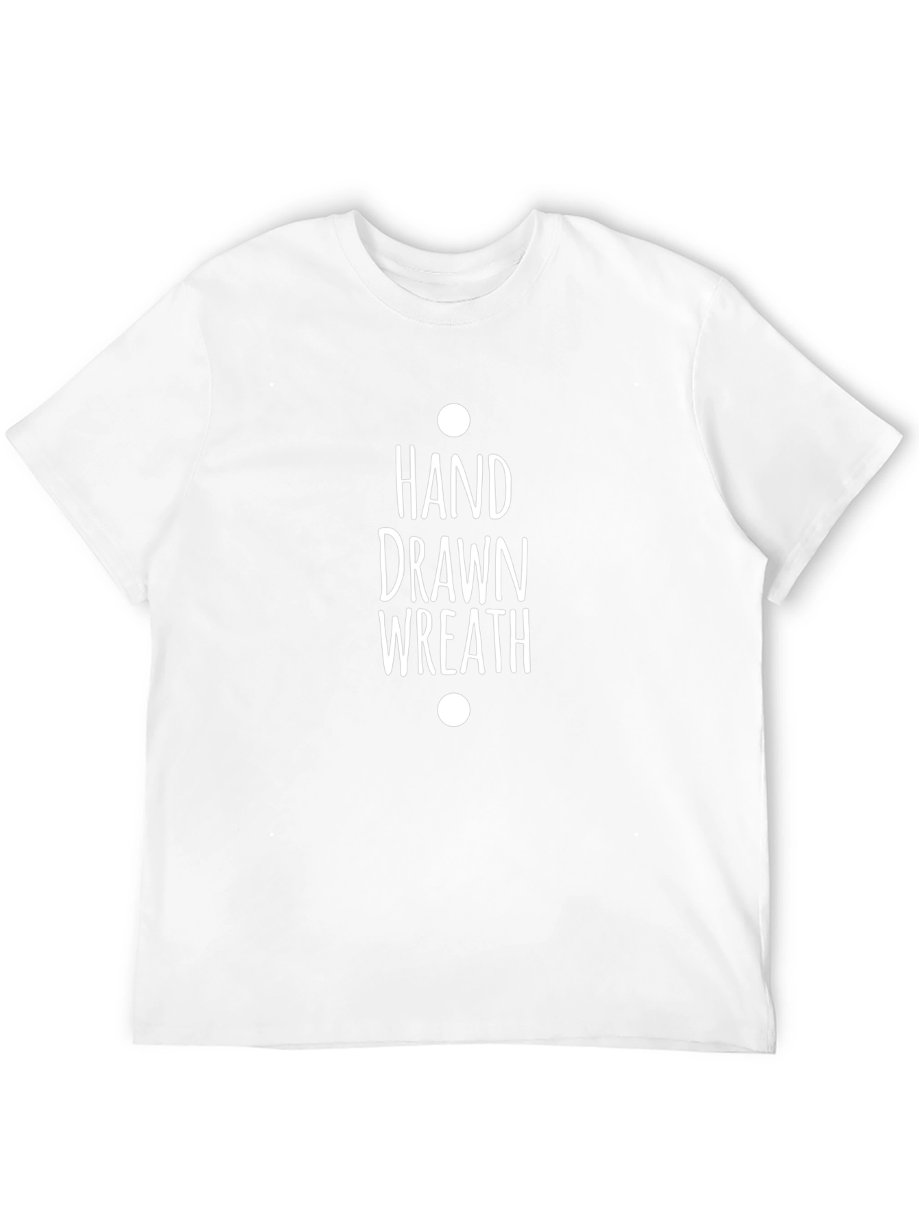 Hand Drawn Wreath Black T-Shirt - Unisex