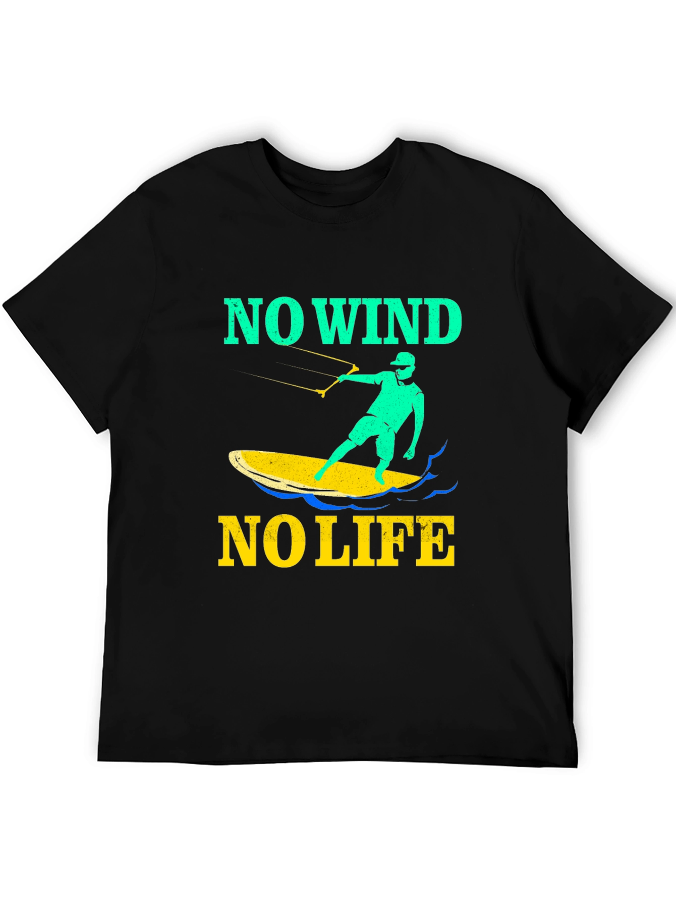 No Wind No Life Graphic Tee - Kitesurfing Design