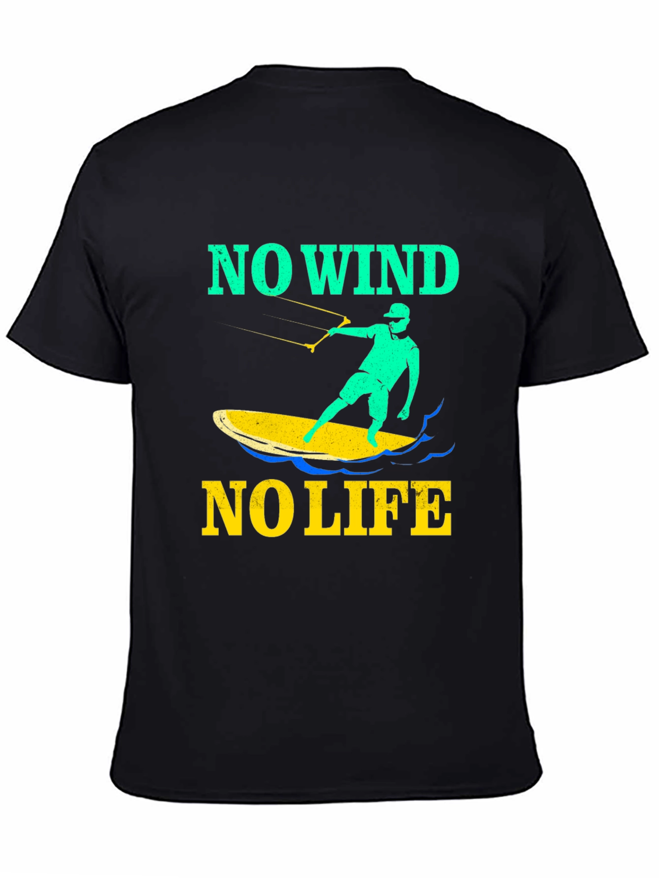 No Wind No Life Graphic Tee - Kitesurfing Design