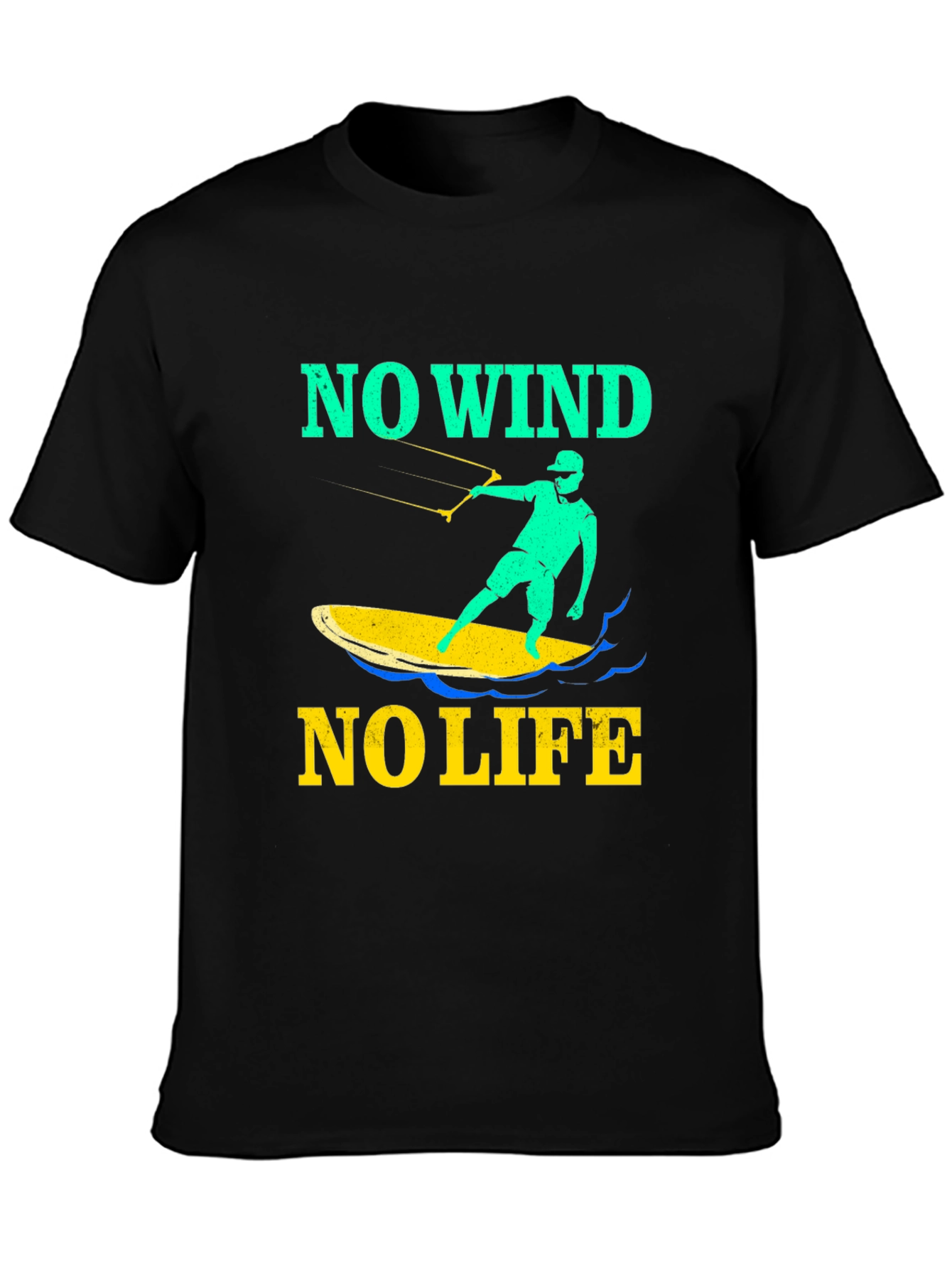 No Wind No Life Graphic Tee - Kitesurfing Design