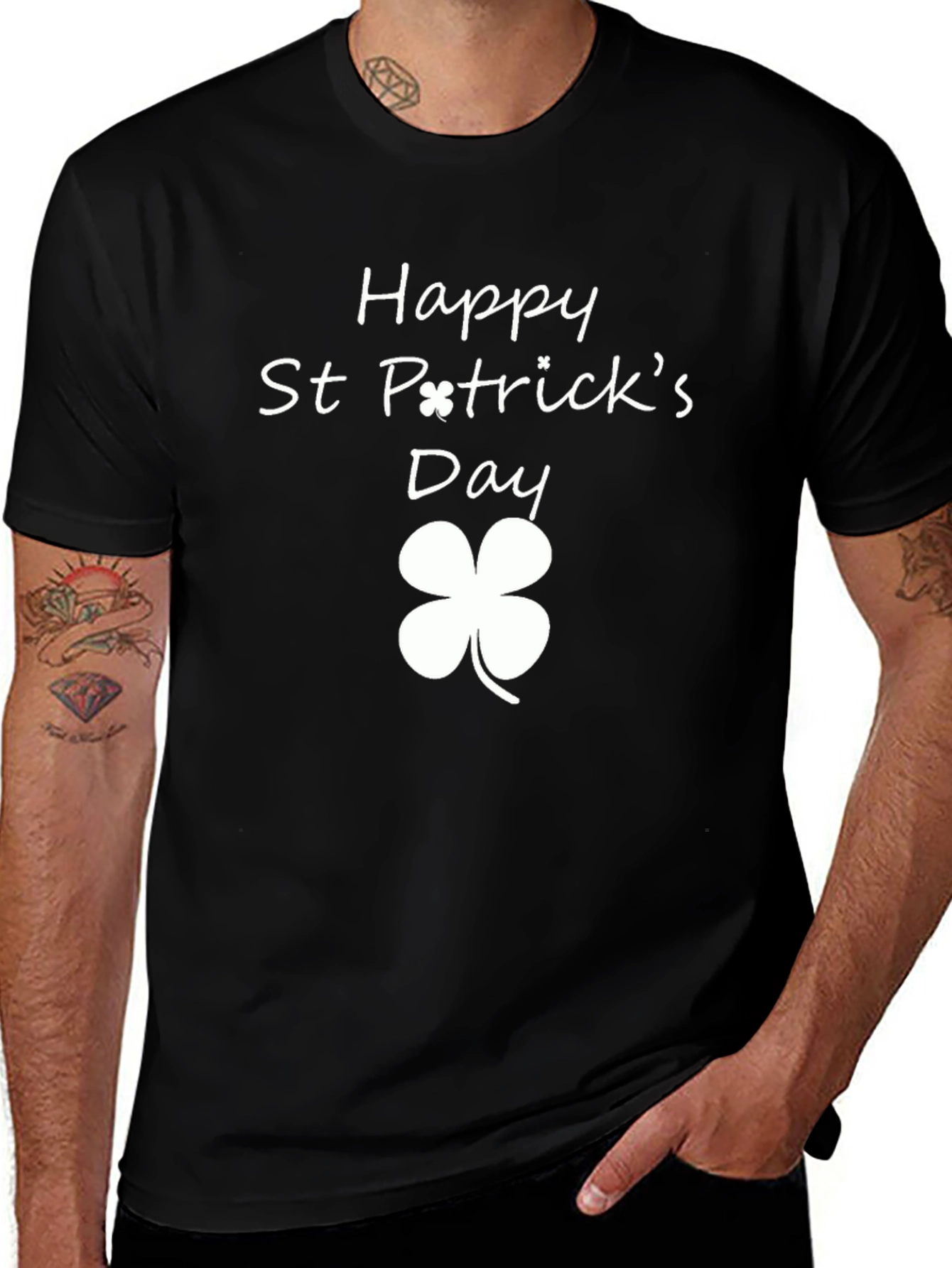 Happy St. Patricks Day Black T-Shirt