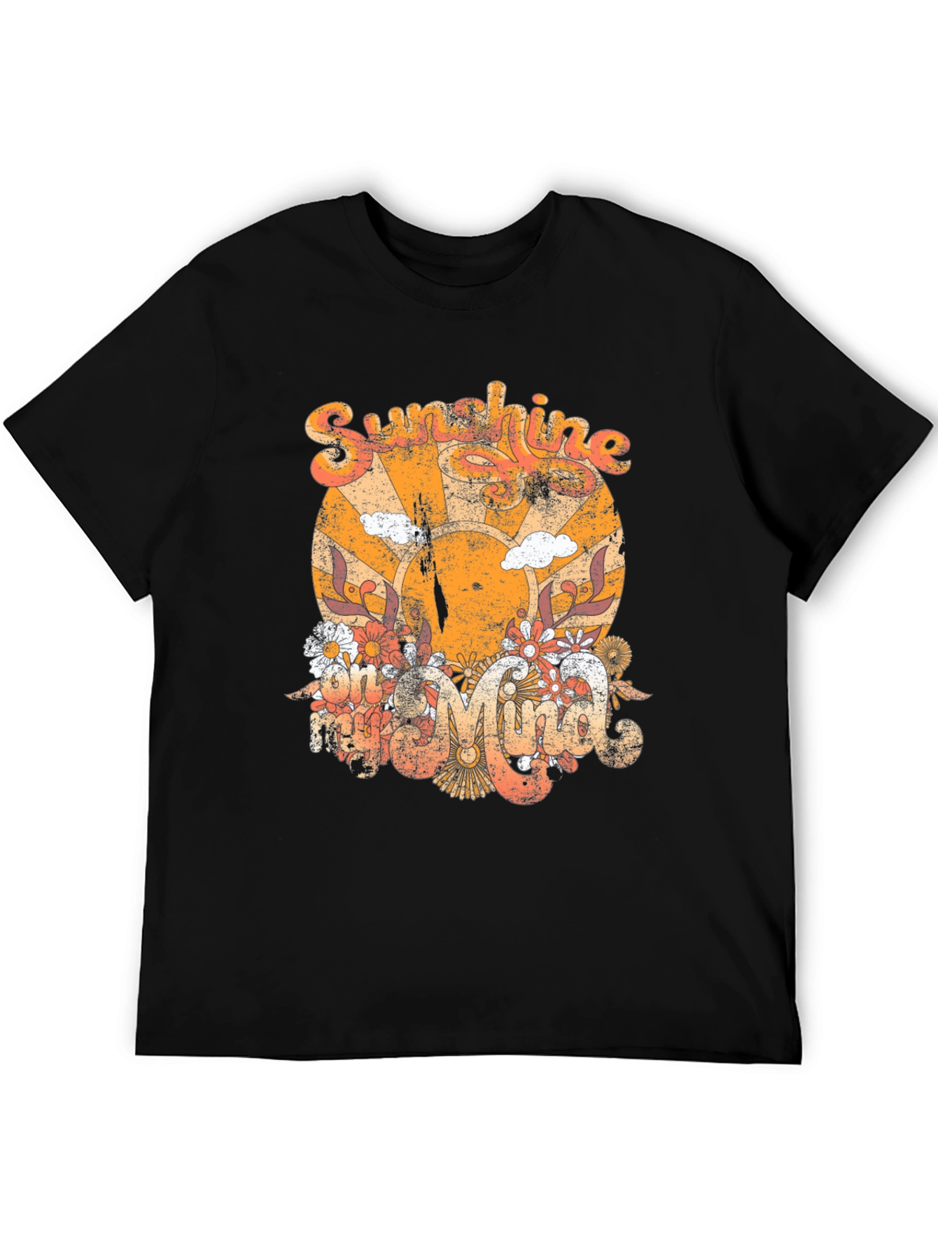 Retro Sunshine Graphic T-Shirt - Black