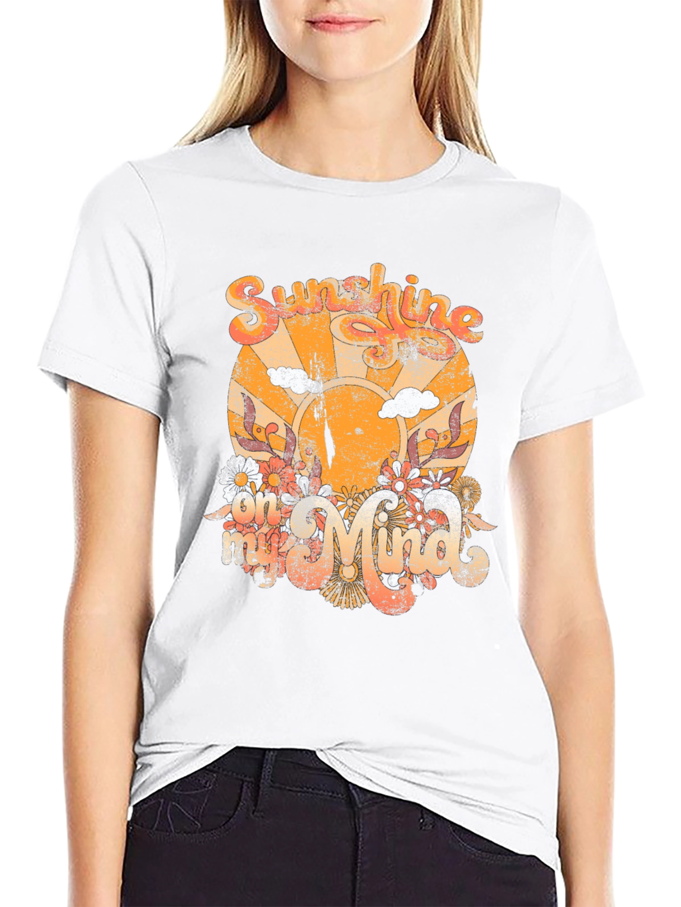 Retro Sunshine Graphic T-Shirt - Black