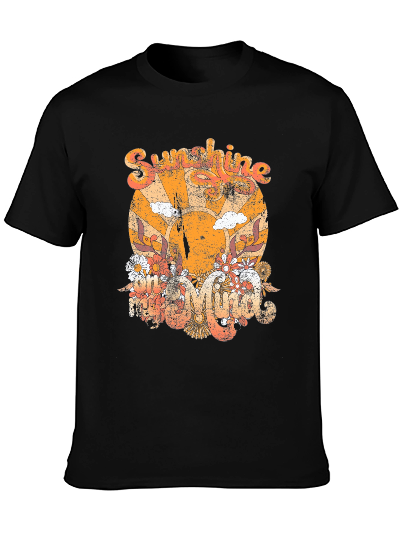 Retro Sunshine Graphic T-Shirt - Black