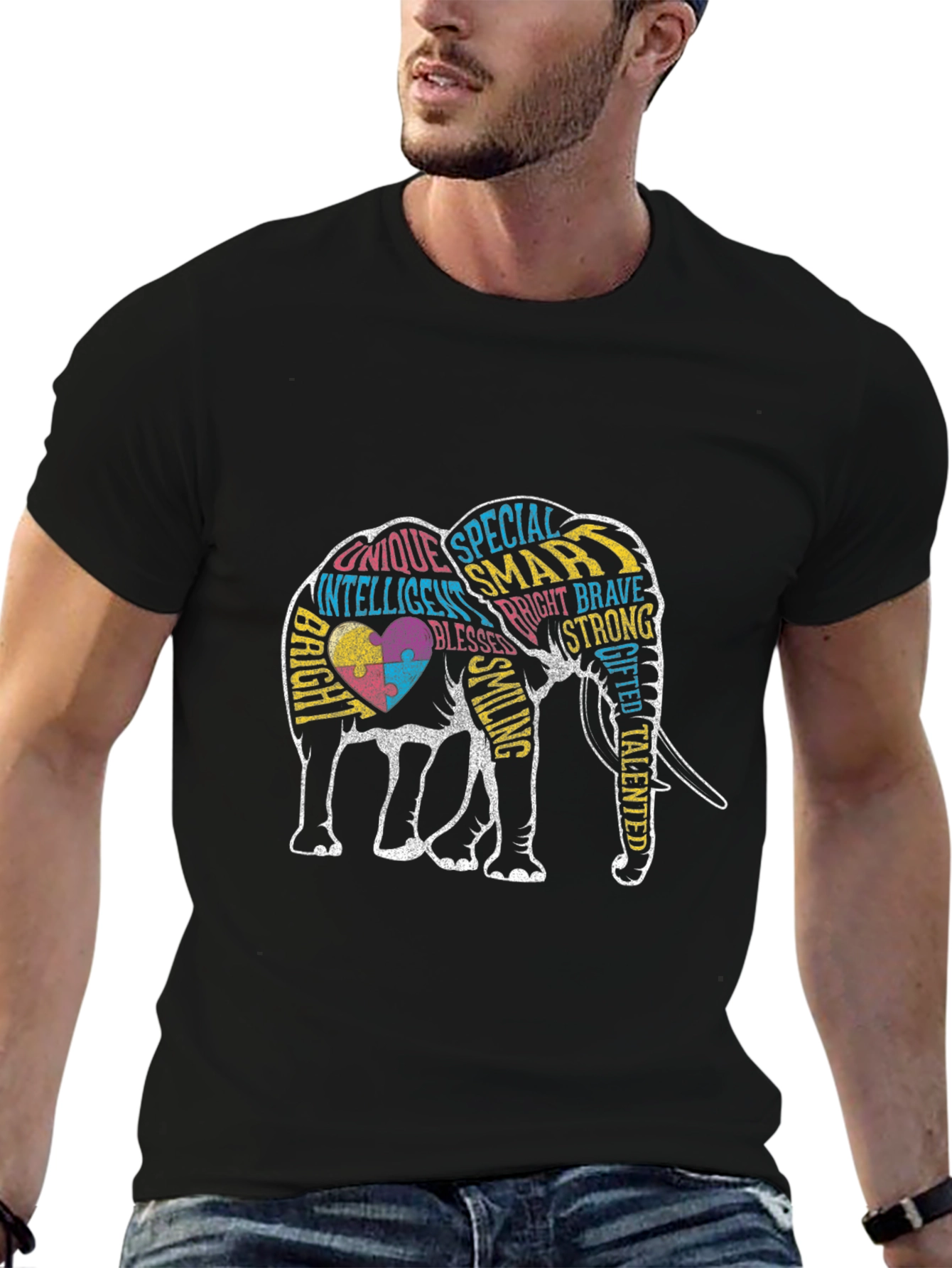 Autism Awareness Elephant Graphic Tee