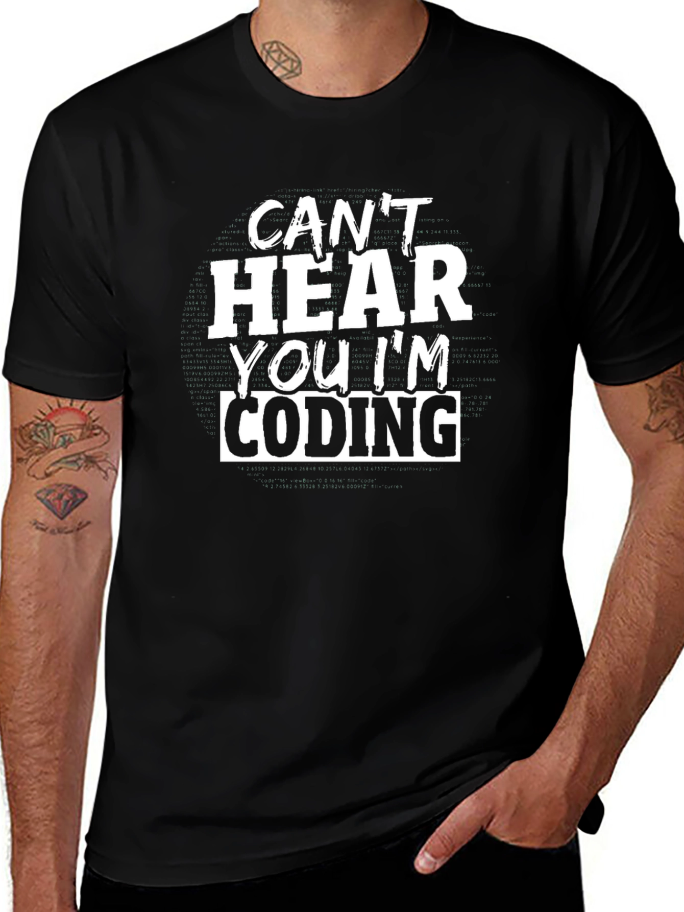 Cant Hear You Im Coding Graphic Tee