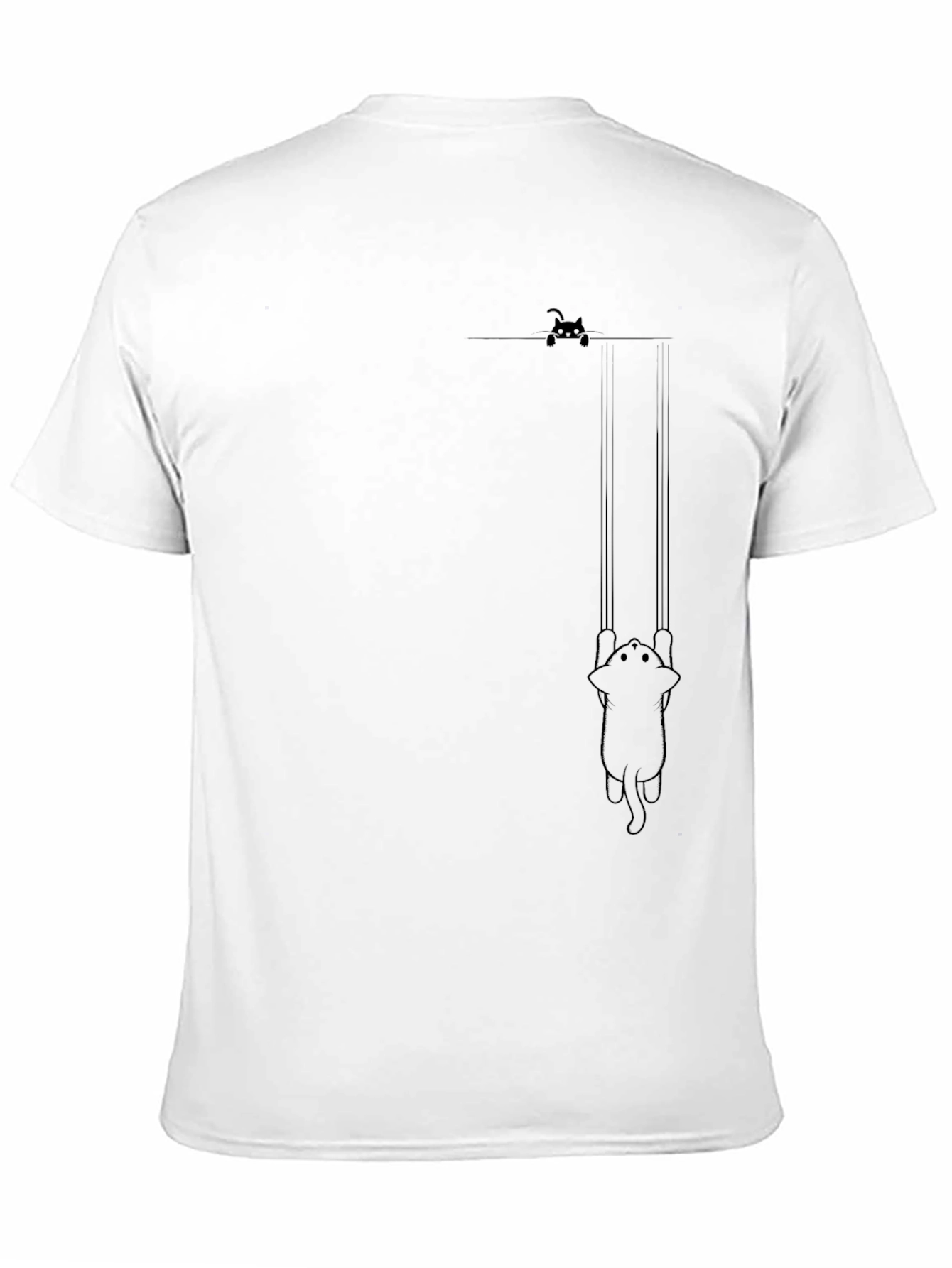 Hanging Cat Graphic Tee - Black