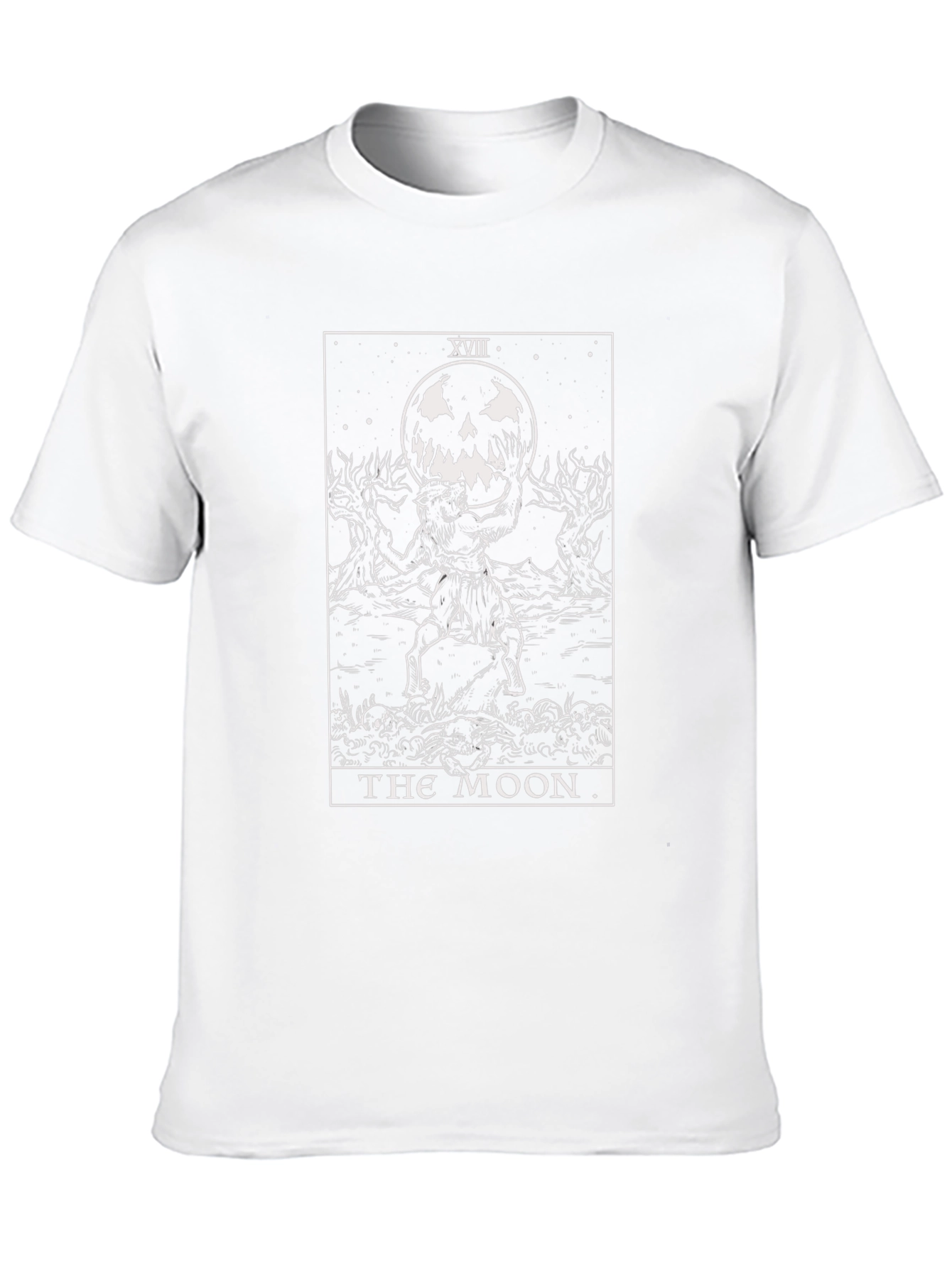 The Moon Tarot Card Graphic Black T-Shirt