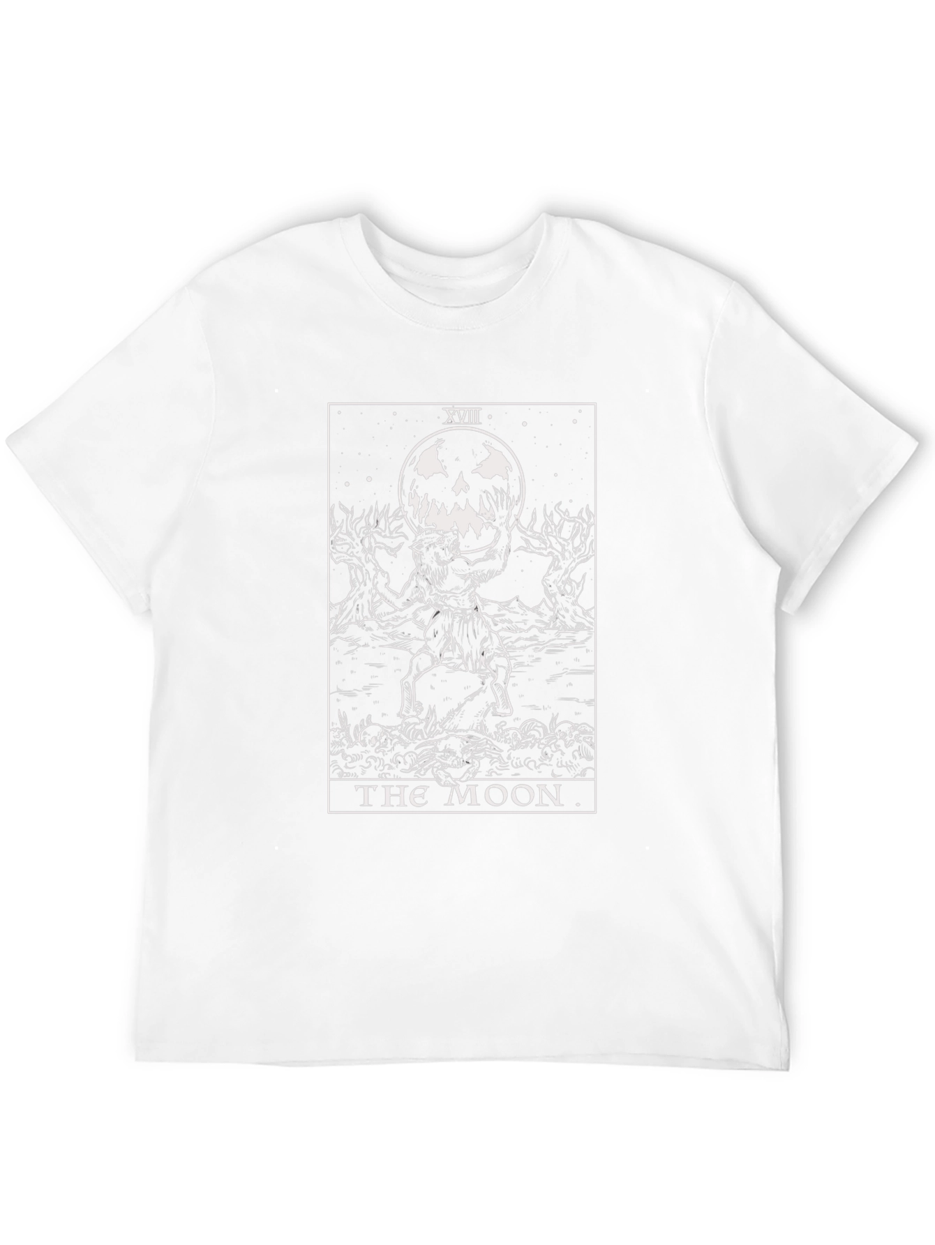 The Moon Tarot Card Graphic Black T-Shirt