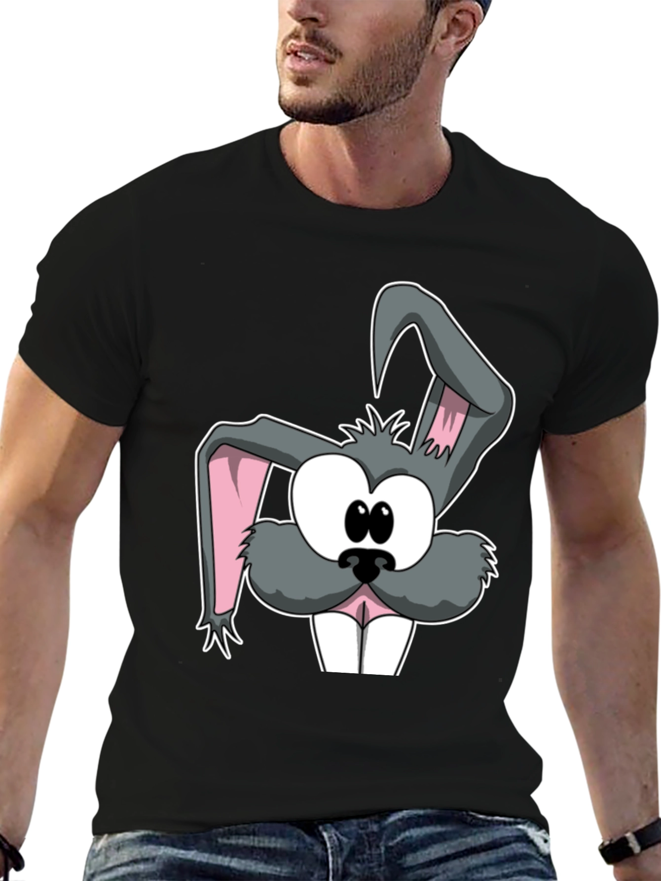 Cartoon Rabbit Graphic Tee - Soft Cotton Casual Top