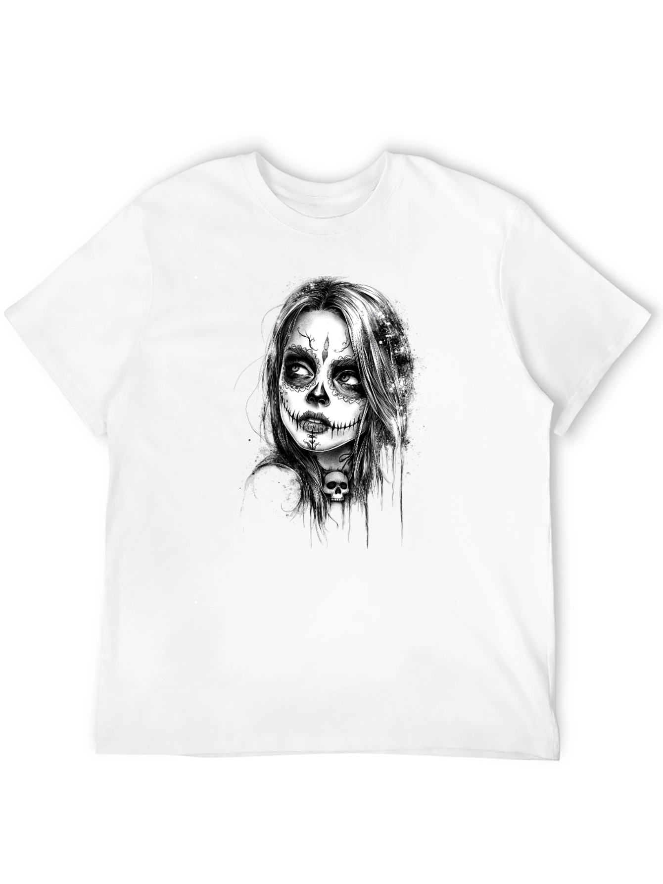 Sugar Skull Girl Graphic Tee - Black