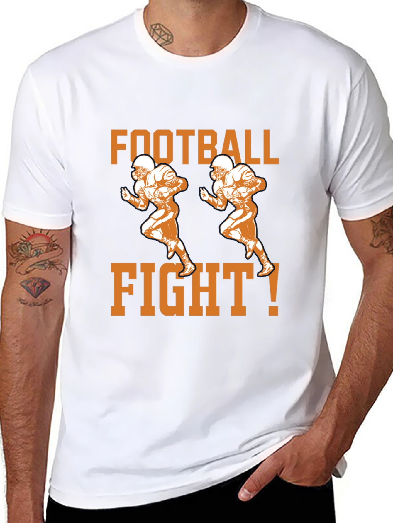 Football Fight T-Shirt - Black Graphic Tee