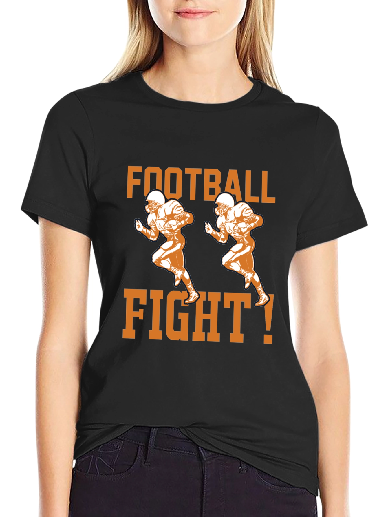 Football Fight T-Shirt - Black Graphic Tee