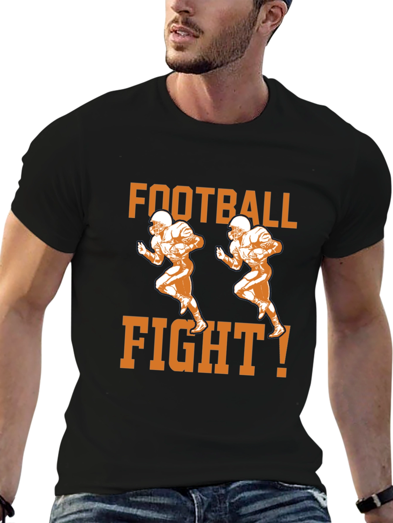 Football Fight T-Shirt - Black Graphic Tee