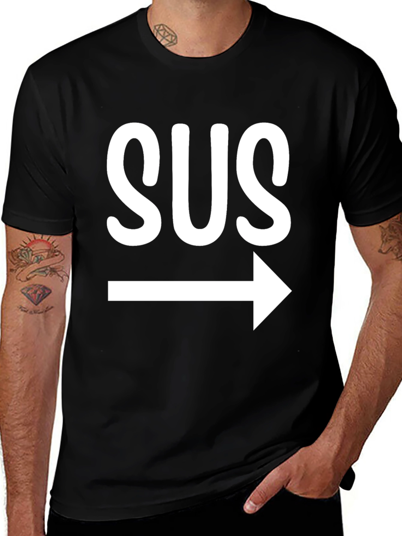SUS T-Shirt - Amusing Suspicious Arrow Tee