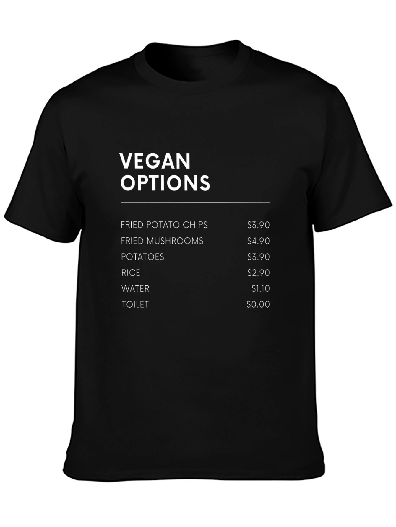 Vegan Options T-Shirt - Black Graphic Tee