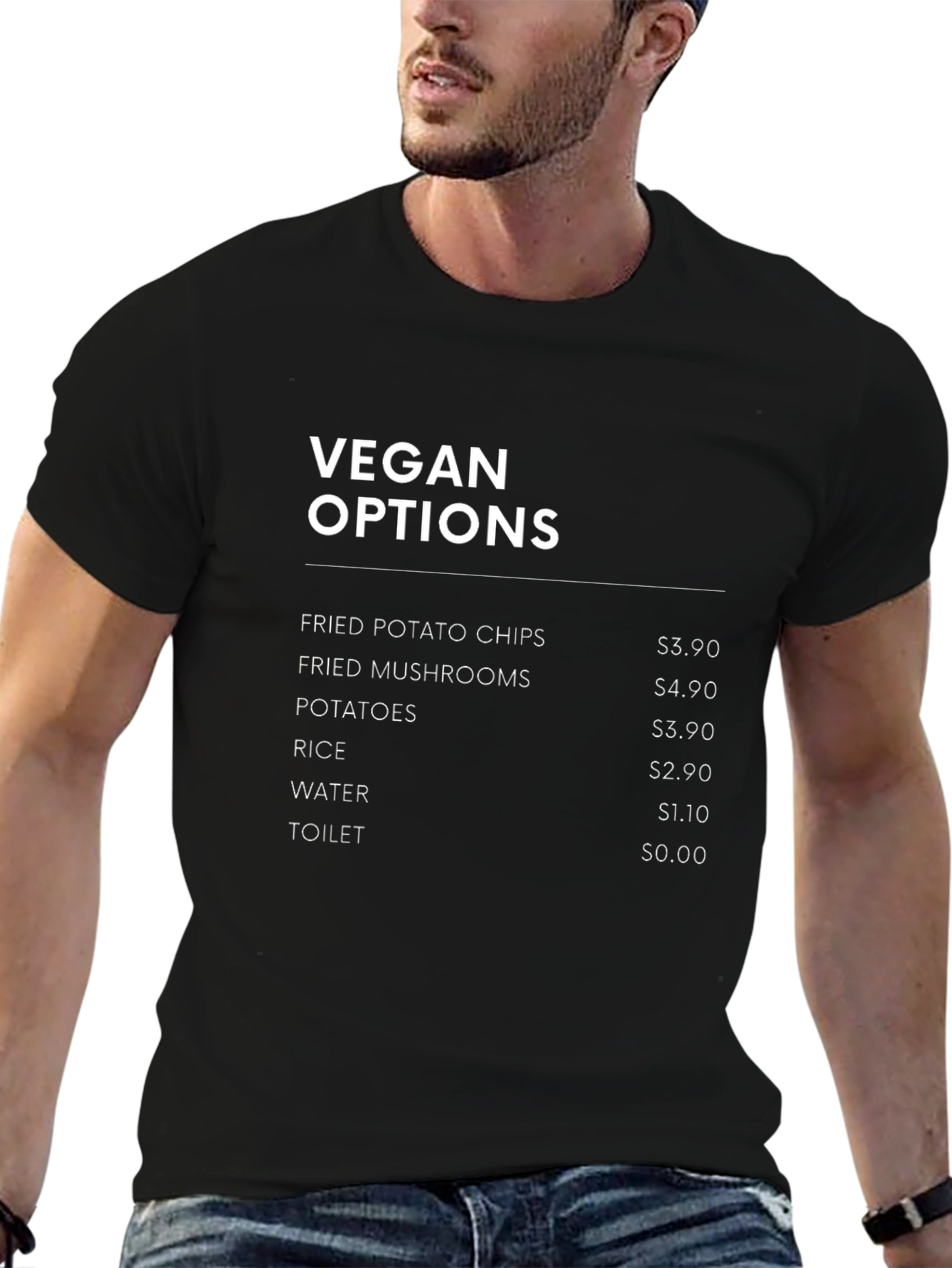Vegan Options T-Shirt - Black Graphic Tee