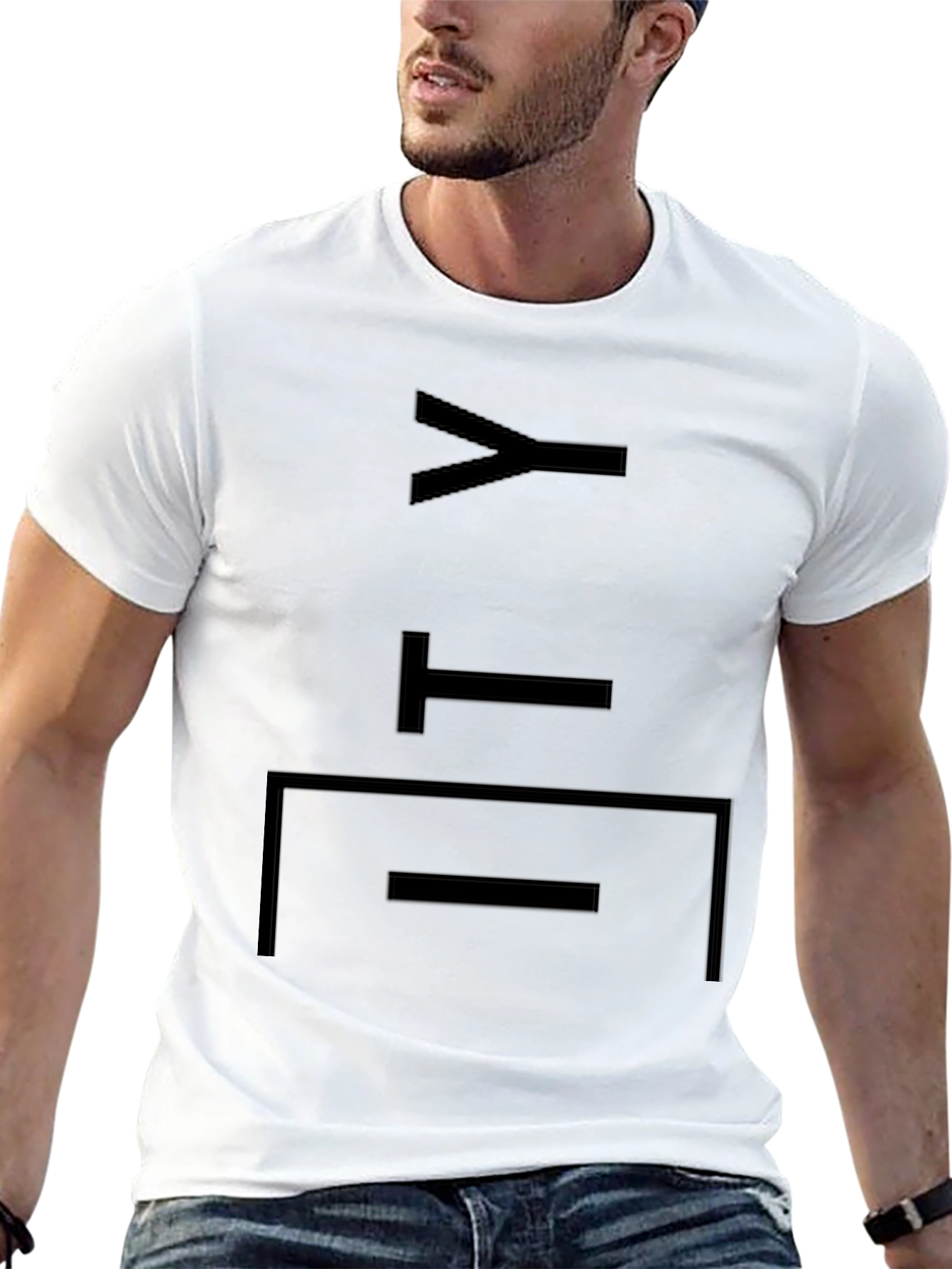 Modern Graphic Print T-Shirt - Black