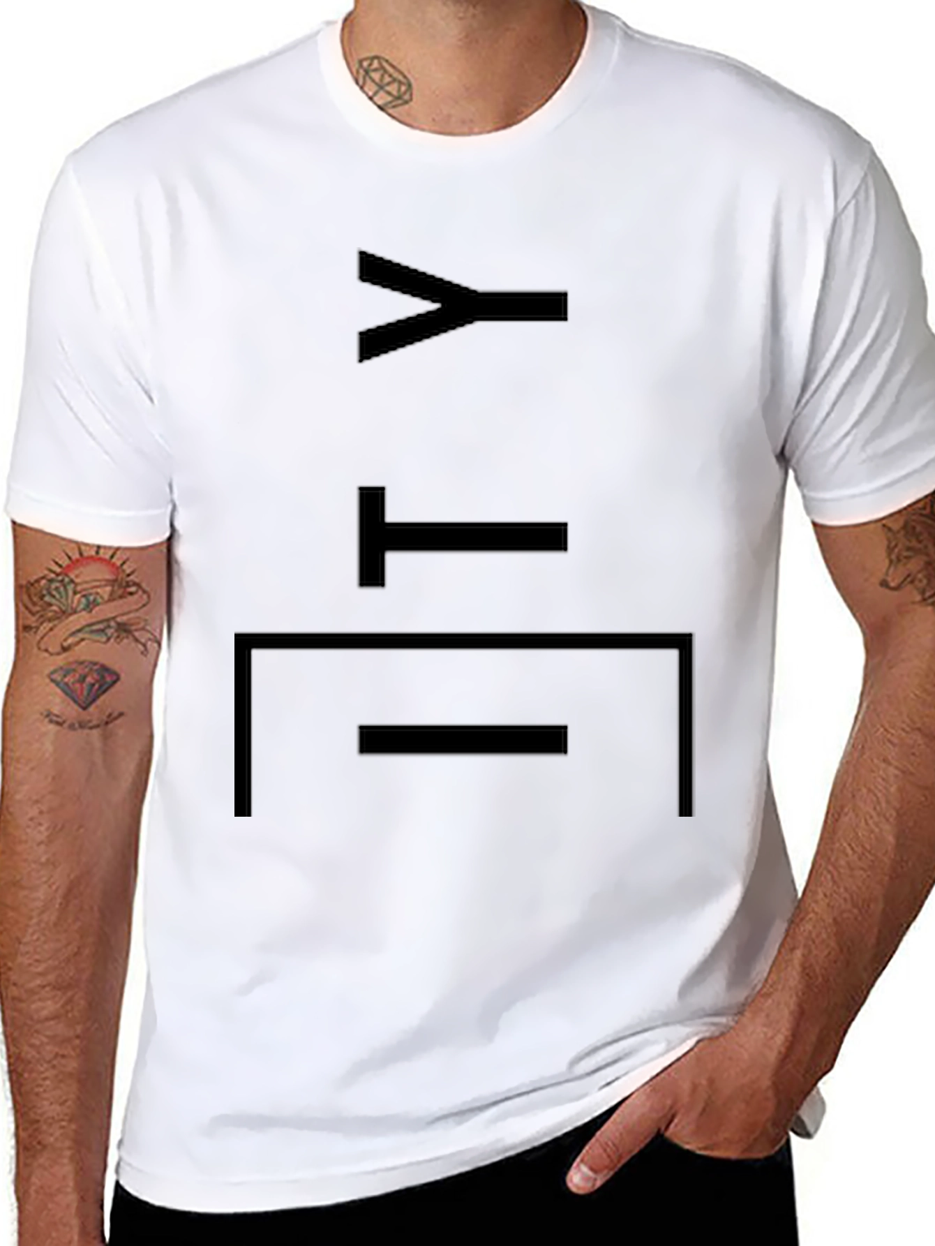 Modern Graphic Print T-Shirt - Black
