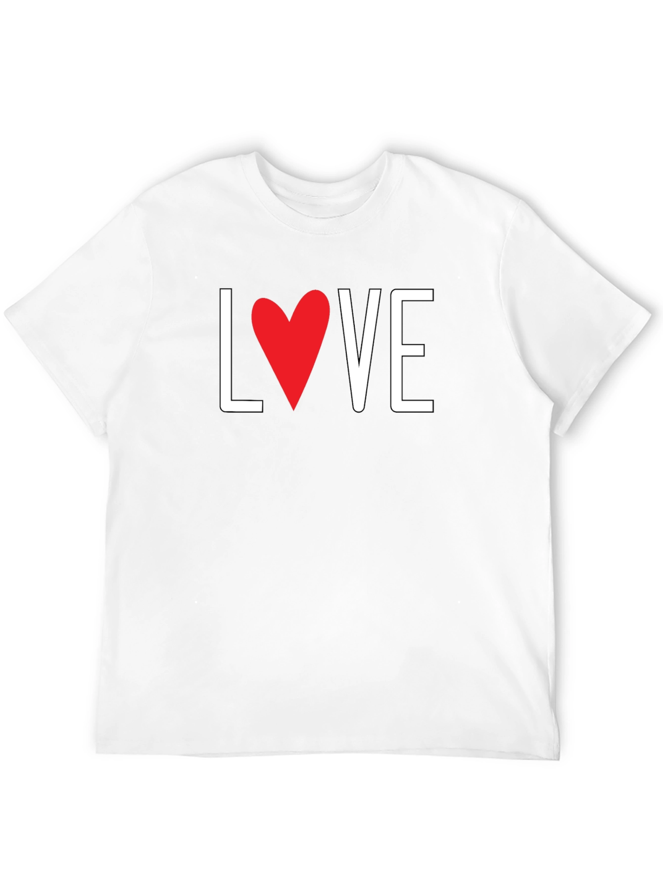 Love Heart Graphic Black T-Shirt - Valentines Day Gift