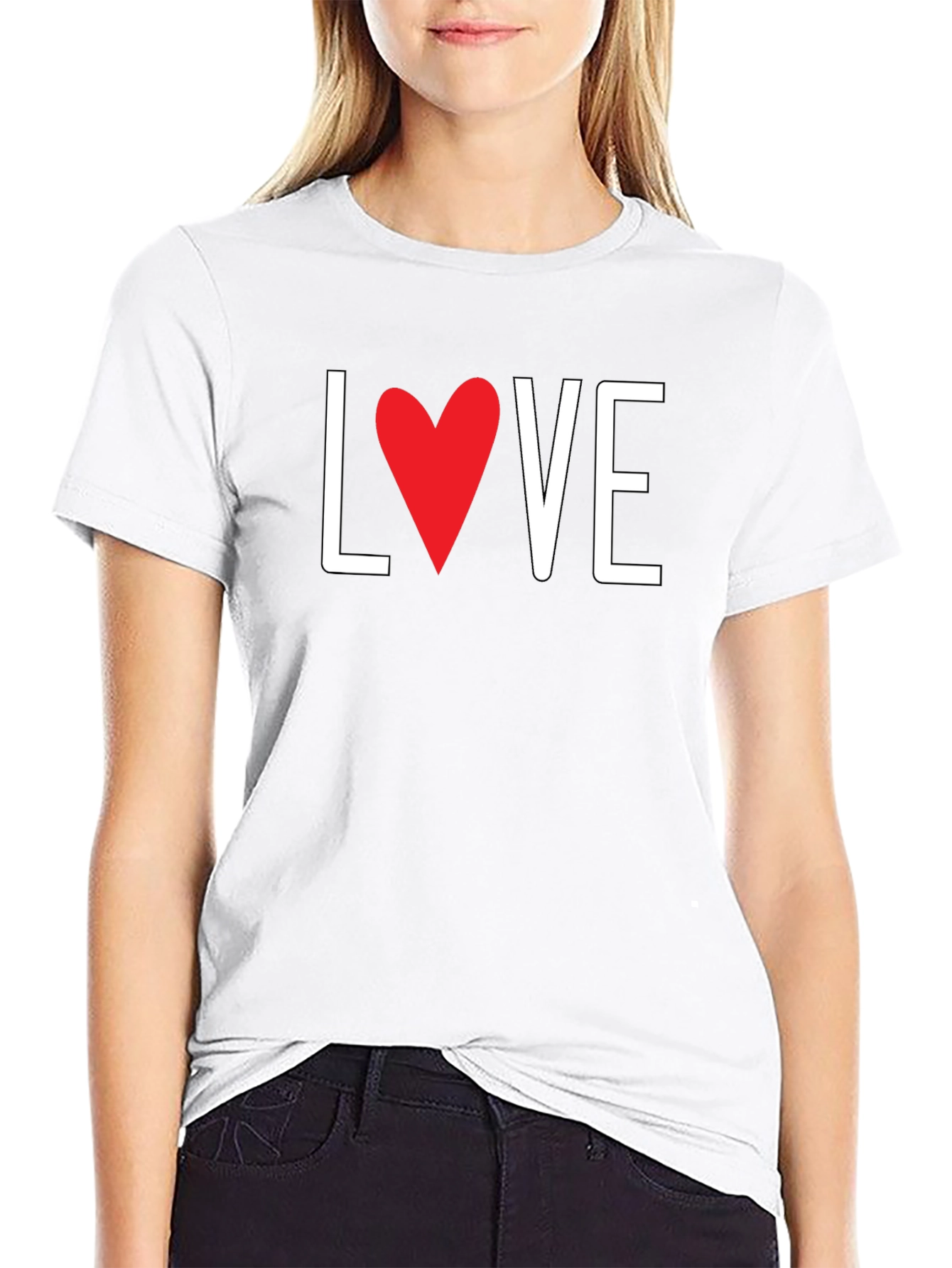 Love Heart Graphic Black T-Shirt - Valentines Day Gift