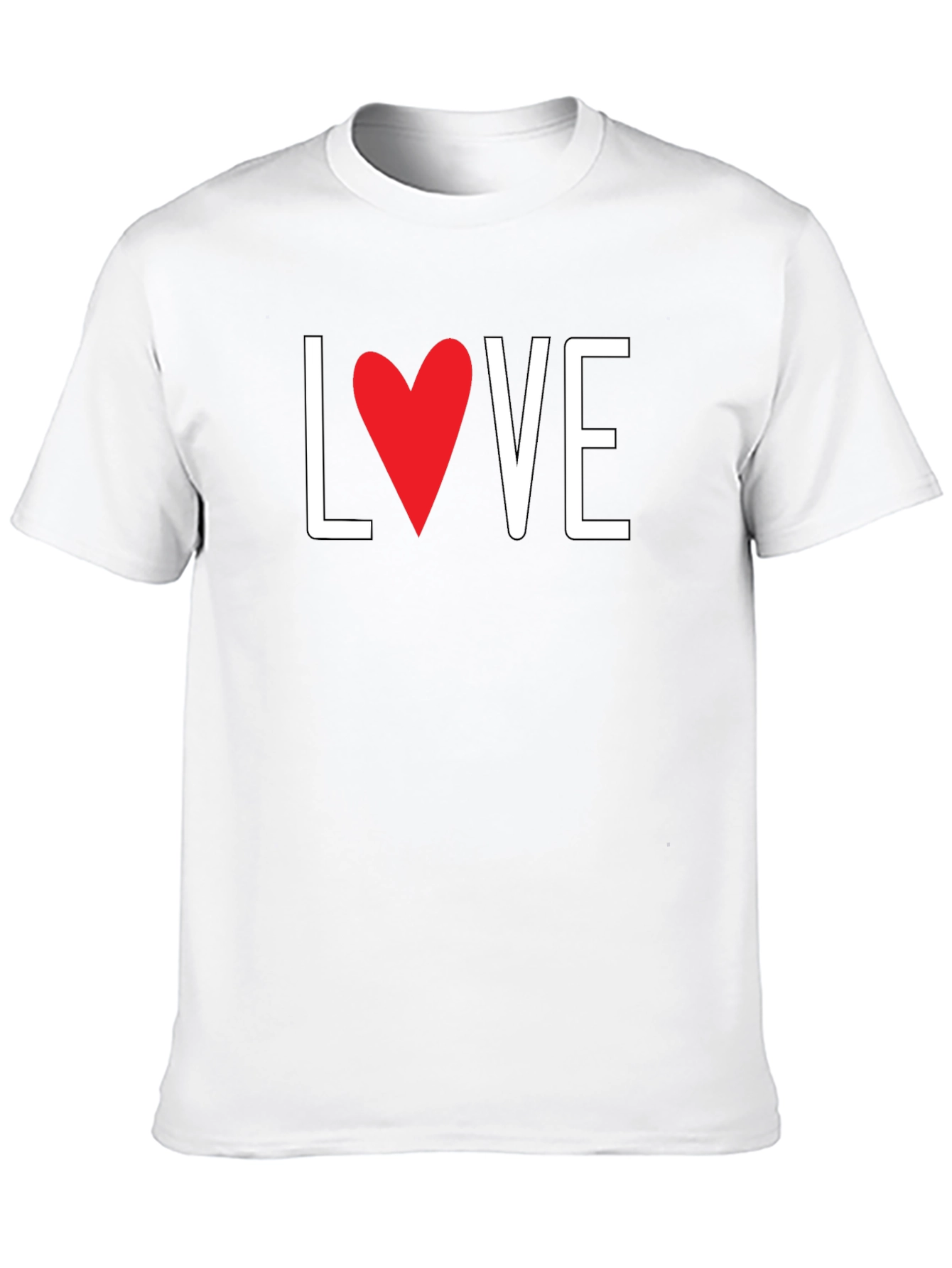Love Heart Graphic Black T-Shirt - Valentines Day Gift