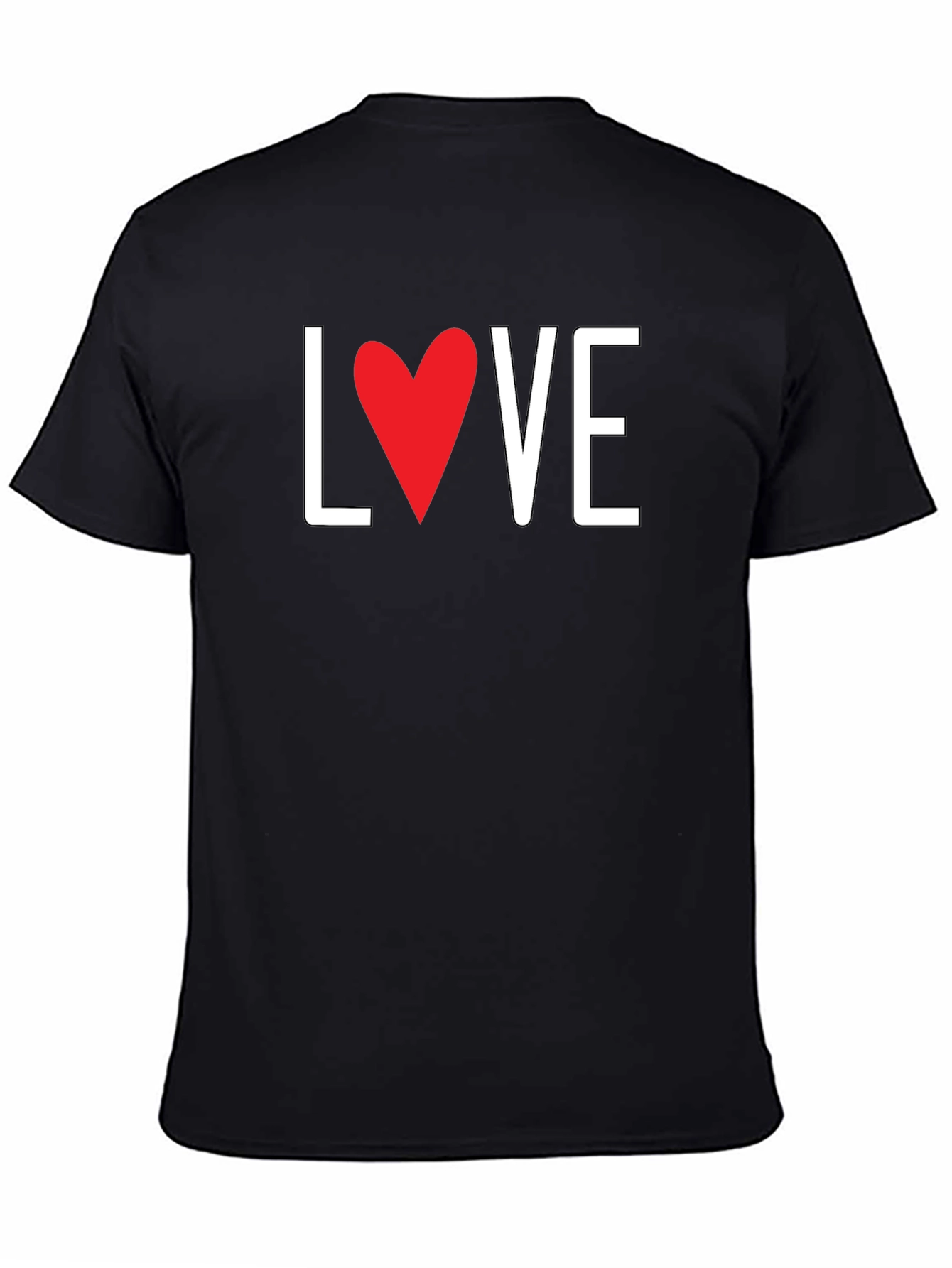 Love Heart Graphic Black T-Shirt - Valentines Day Gift