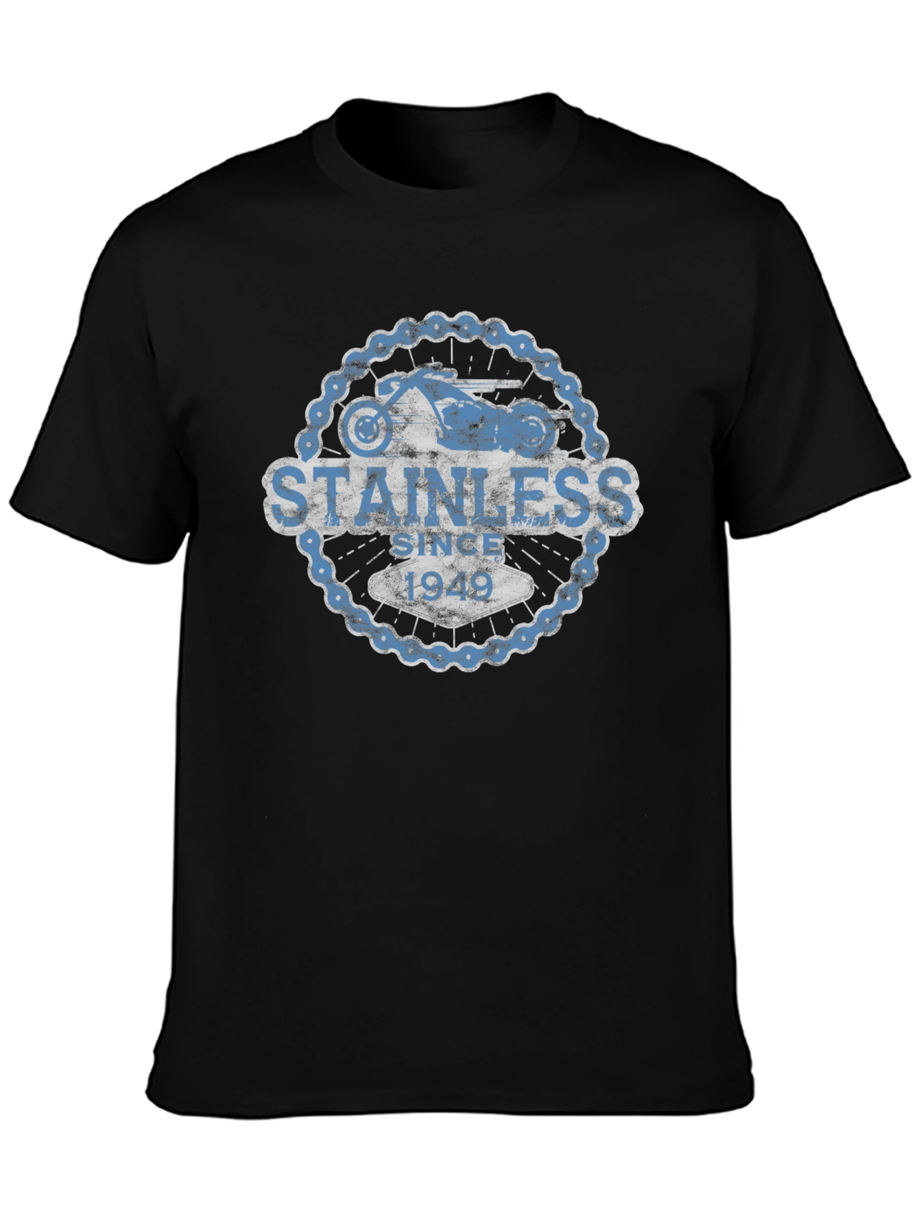 Stainless Since 1949 Black Motorcycle T-Shirt