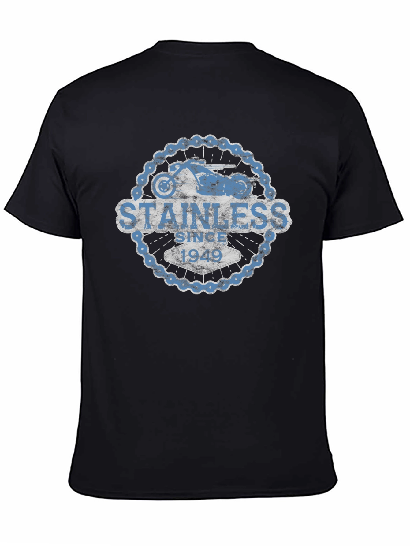Stainless Since 1949 Black Motorcycle T-Shirt