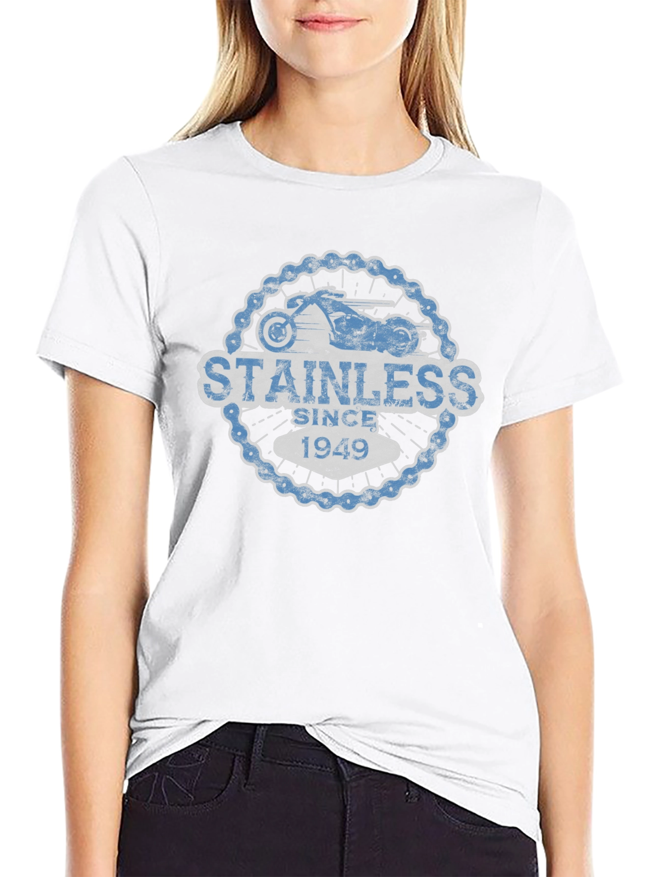 Stainless Since 1949 Black Motorcycle T-Shirt