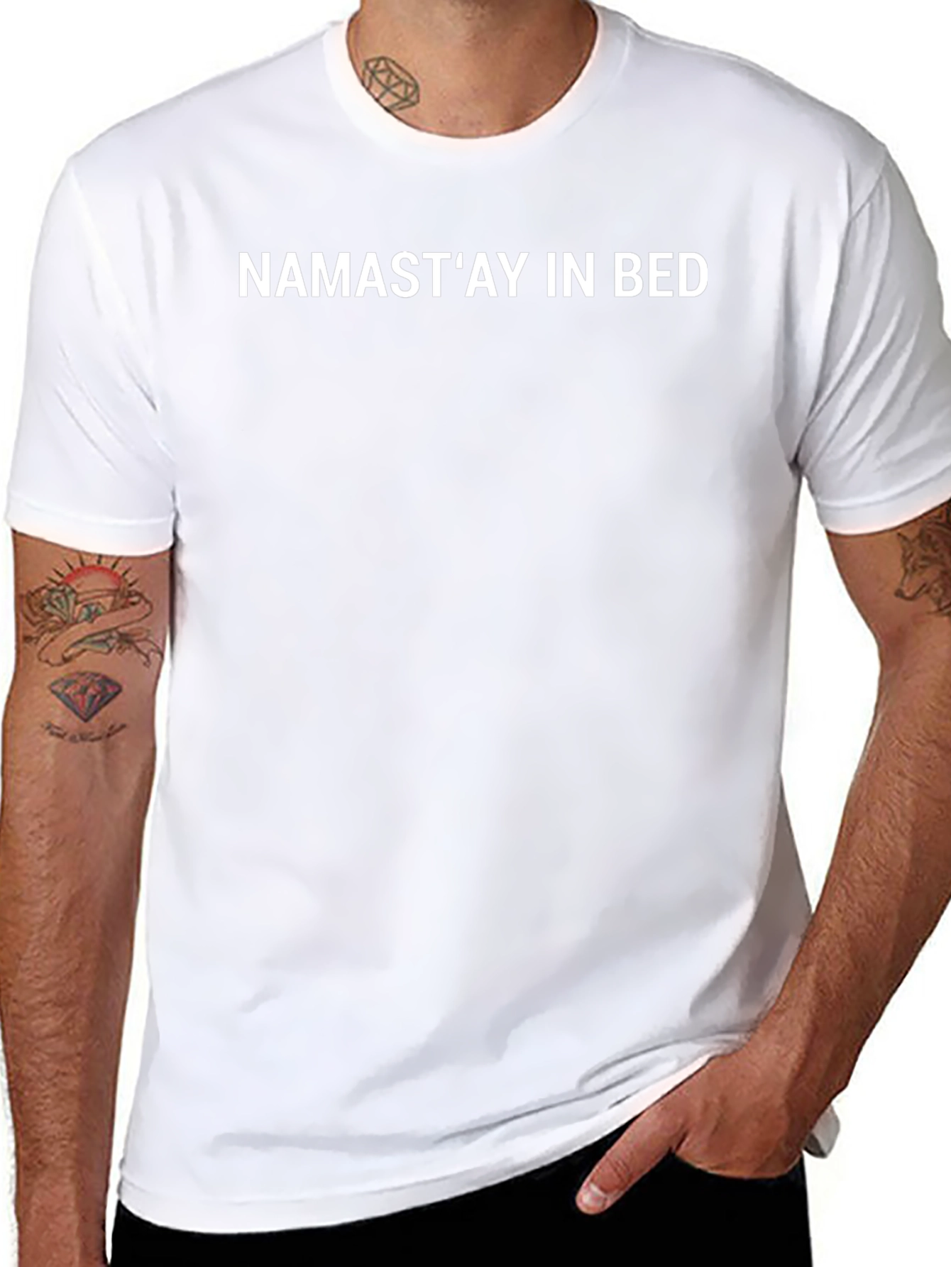 Namastay in Bed Black Graphic Tee