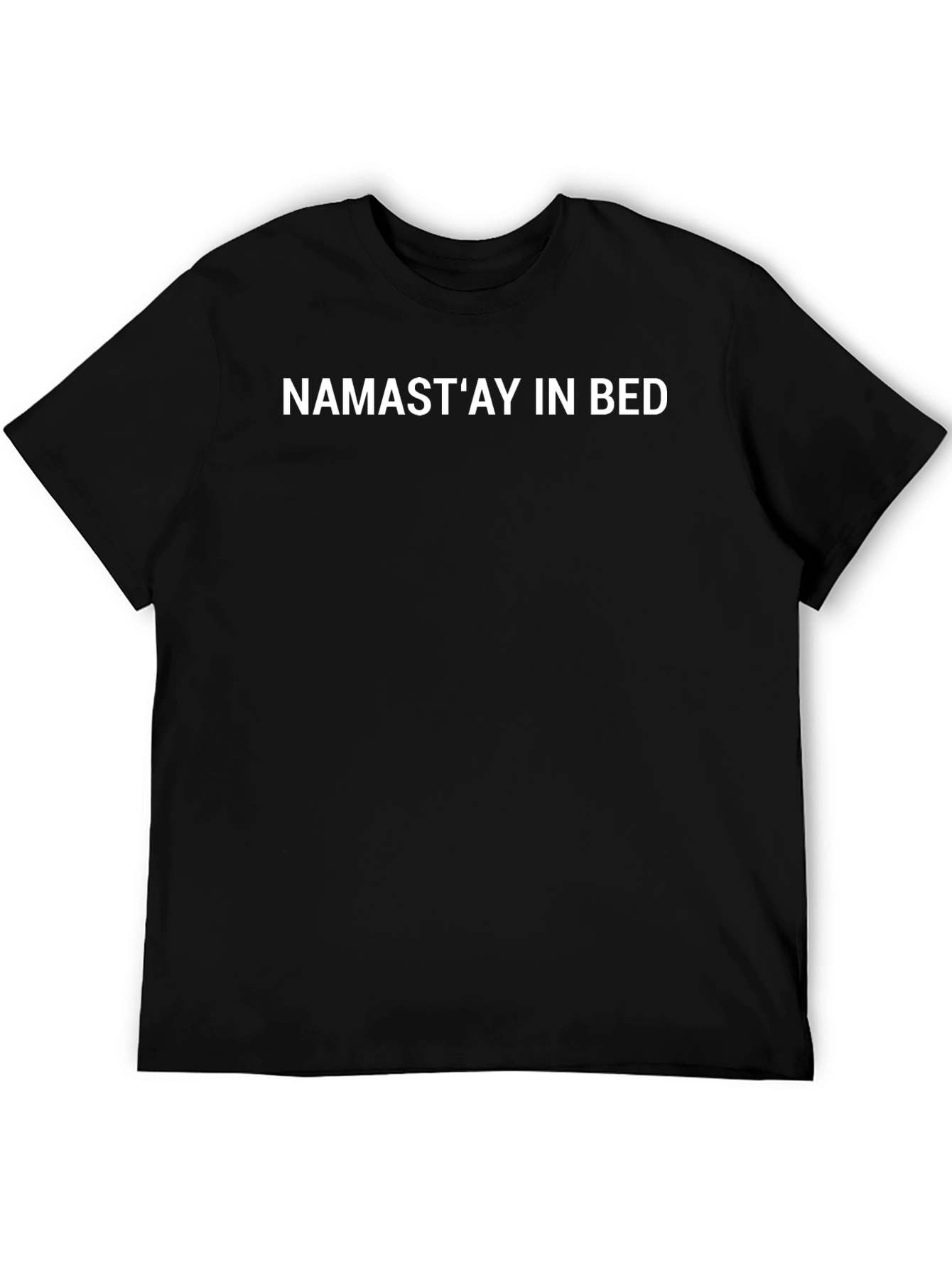Namastay in Bed Black Graphic Tee