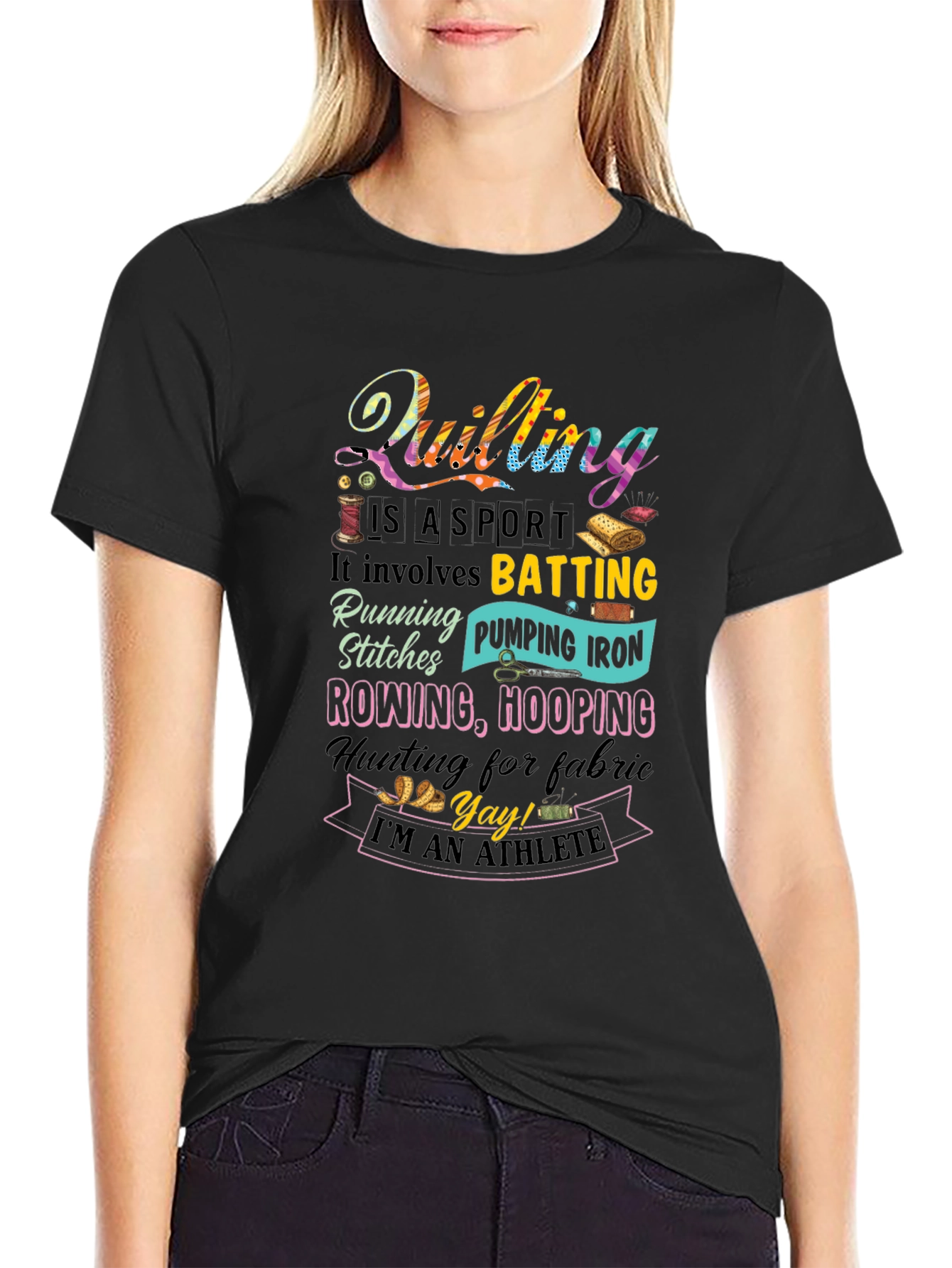 Quilting Is A Sport Graphic Tee