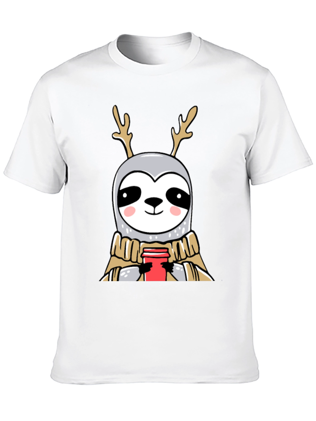 Reindeer Sloth Coffee Lover Tee